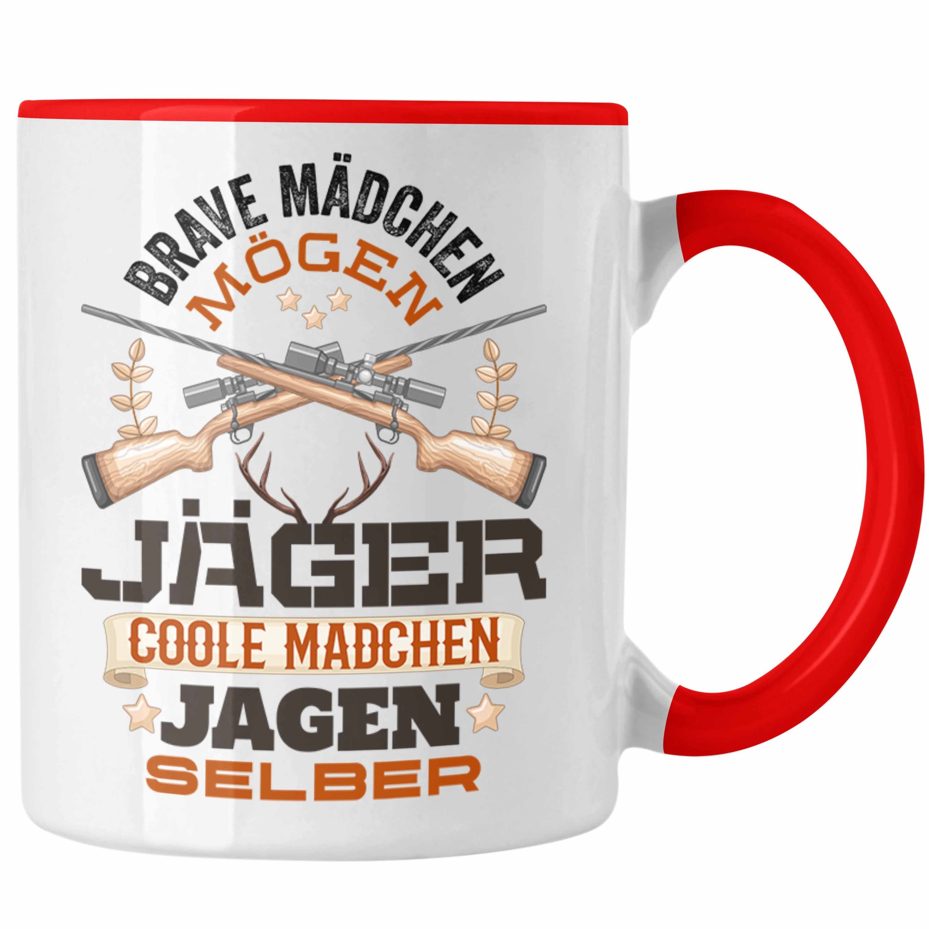 Trendation Tasse Frauen Jägerin Tasse Geschenk Spruch Mädchen Jagen
