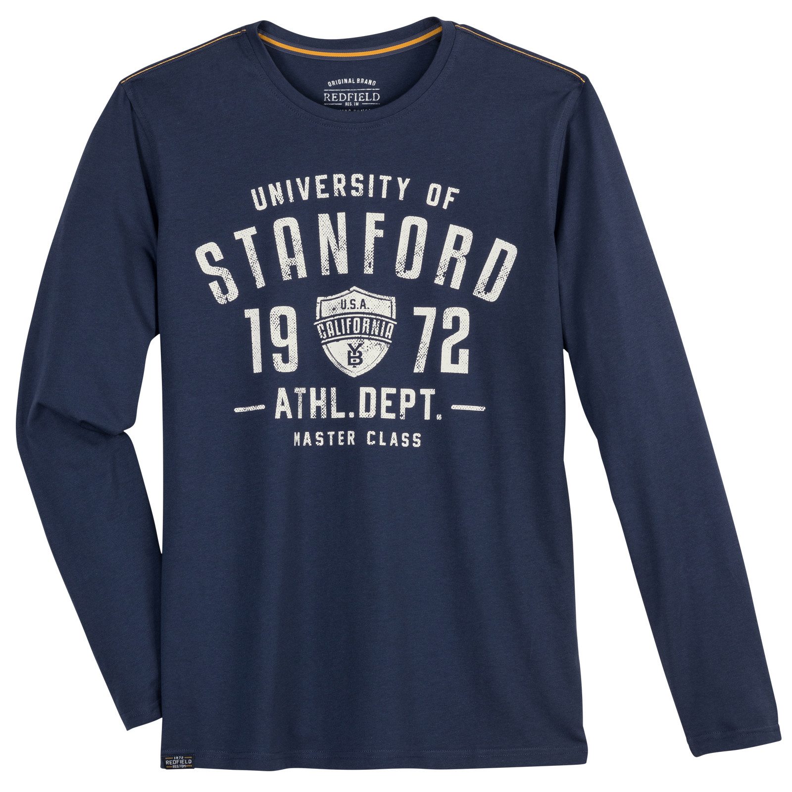 redfield Rundhalsshirt Redfield Übergrößen Langarmshirt denimblau günstig online kaufen