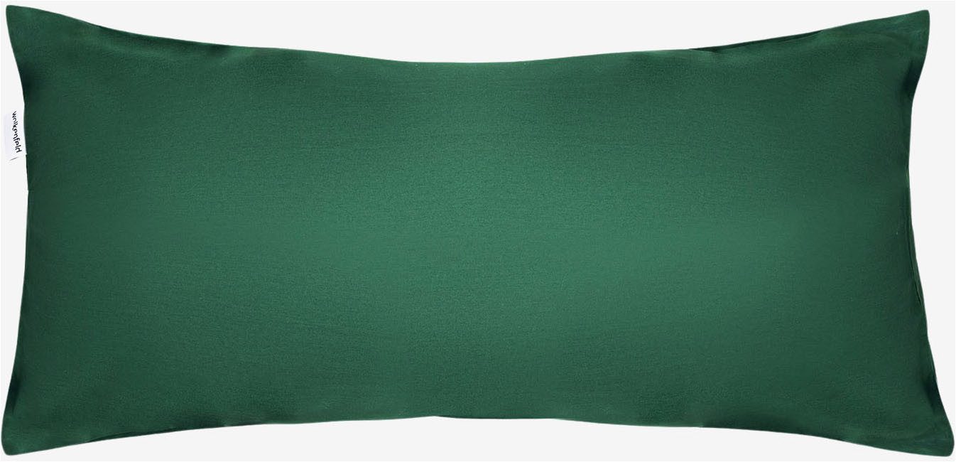 Wolkenfeld Kissenbezug Mako-Satin Baumwolle Kopfkissenbezug - Premium Kissenbezug, (1 Stück), Größe 80x80 und 40x80 cm; versteckter Reißverschluss