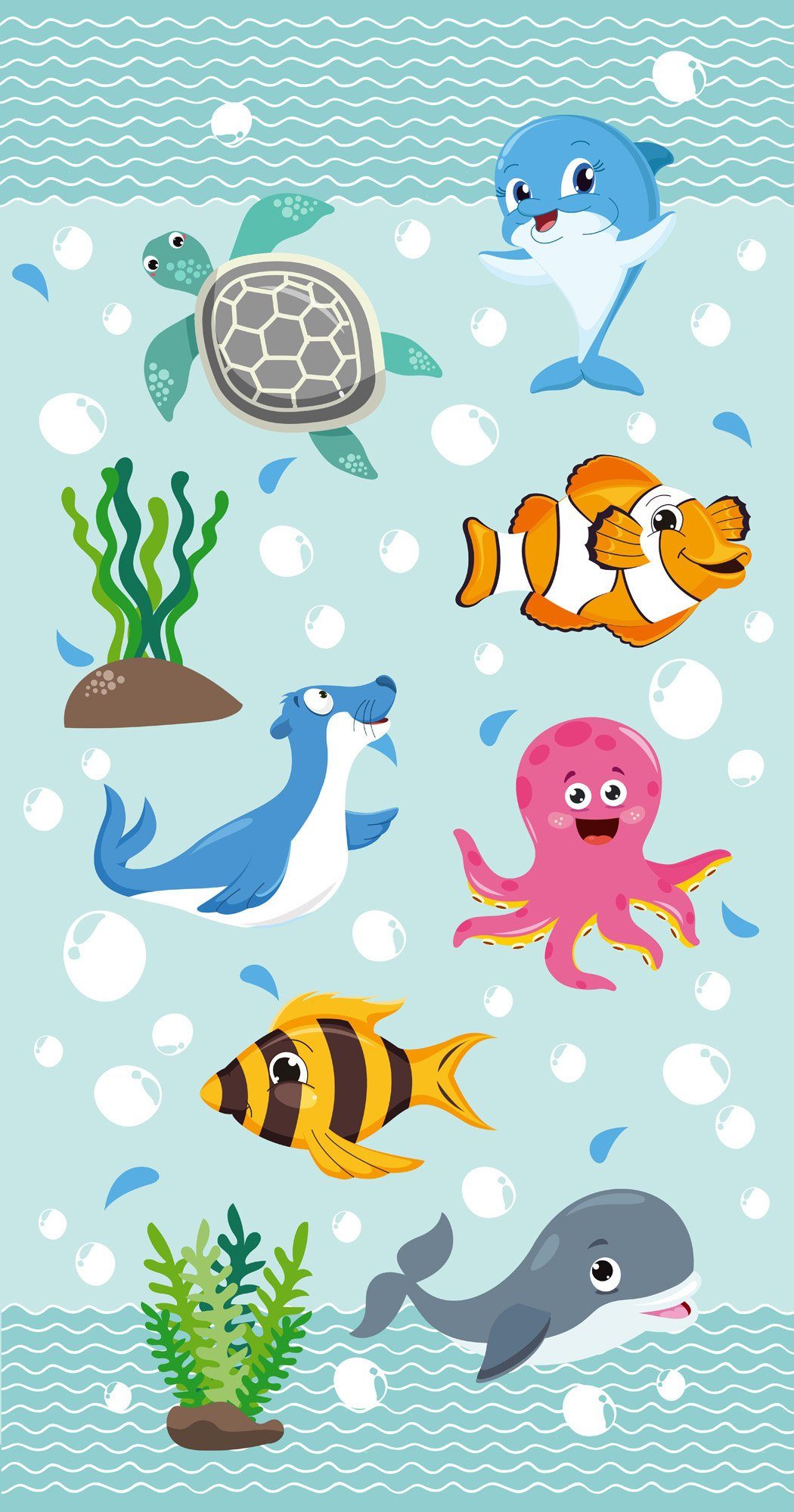 Good Morning Strandtuch Seaworld 75×150 Cm Aquablau günstig online kaufen