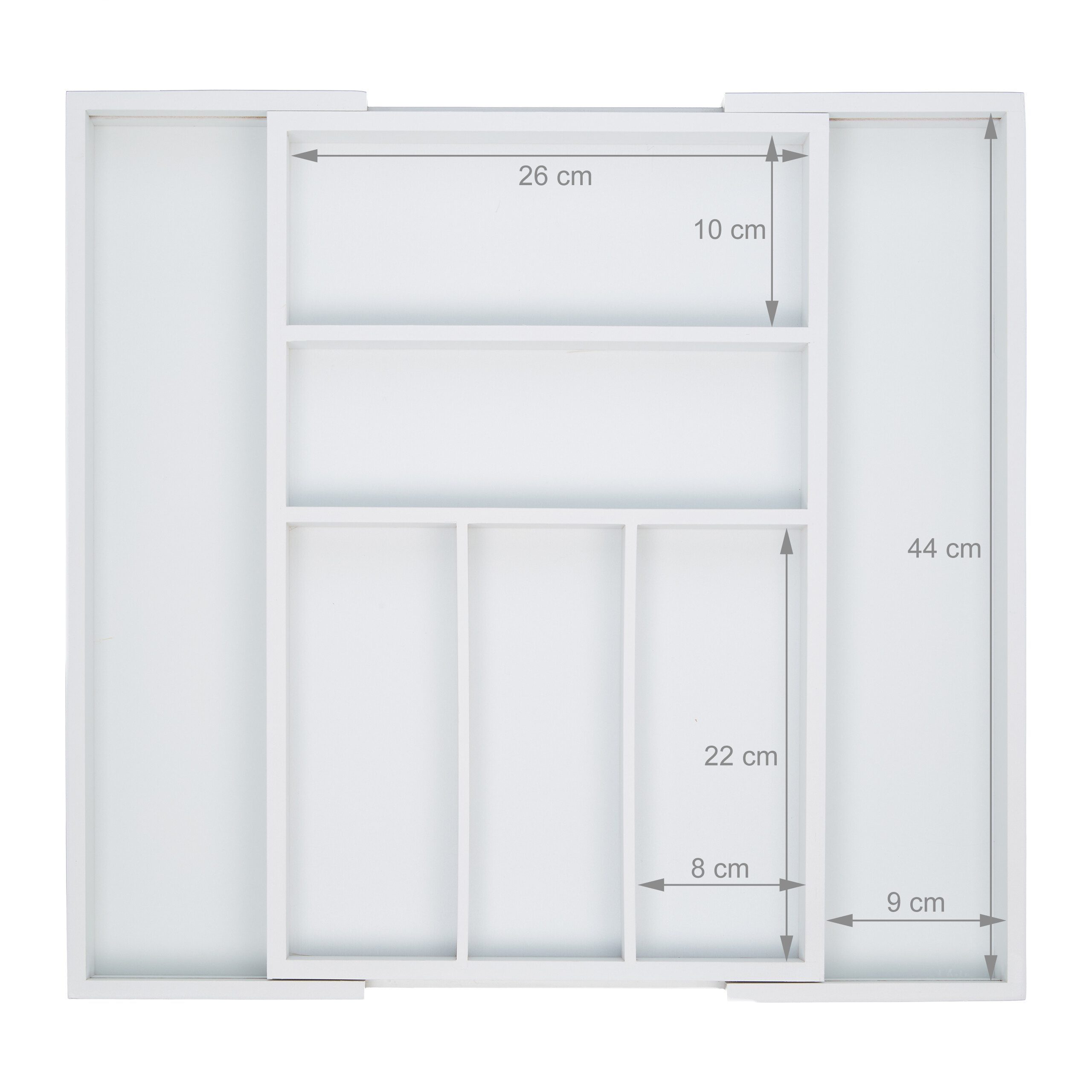 relaxdays Besteckkasten Besteckeinsatz Bambus weiß