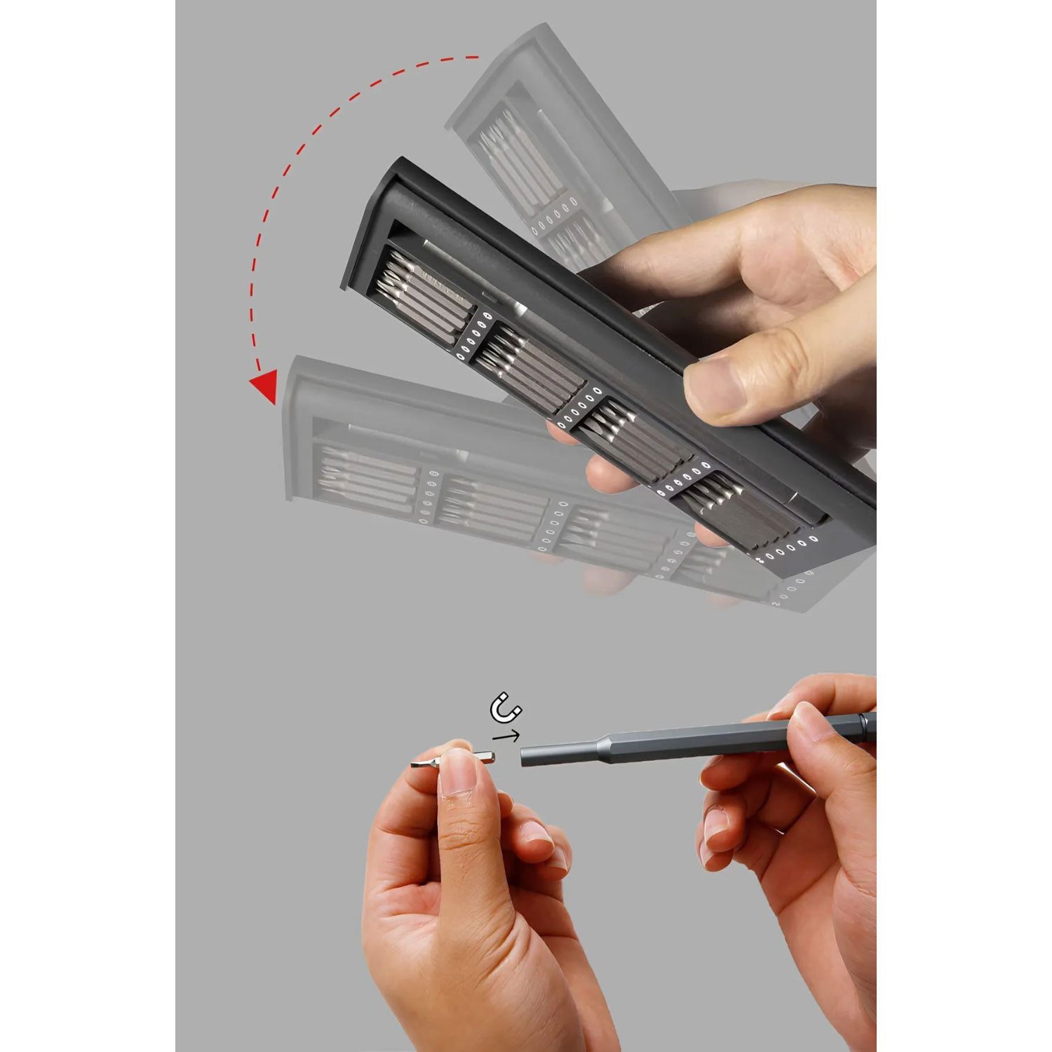 Jungengel Bit-Schraubendreher Präzisions-Schraubendreher-Set Magnetgriff Mini-Bit-Set Kompakt, (25 St), 25-Teilig, Klein & Kompakt zum Tragen, Hobby-Handwerker – Bild 5 von 5