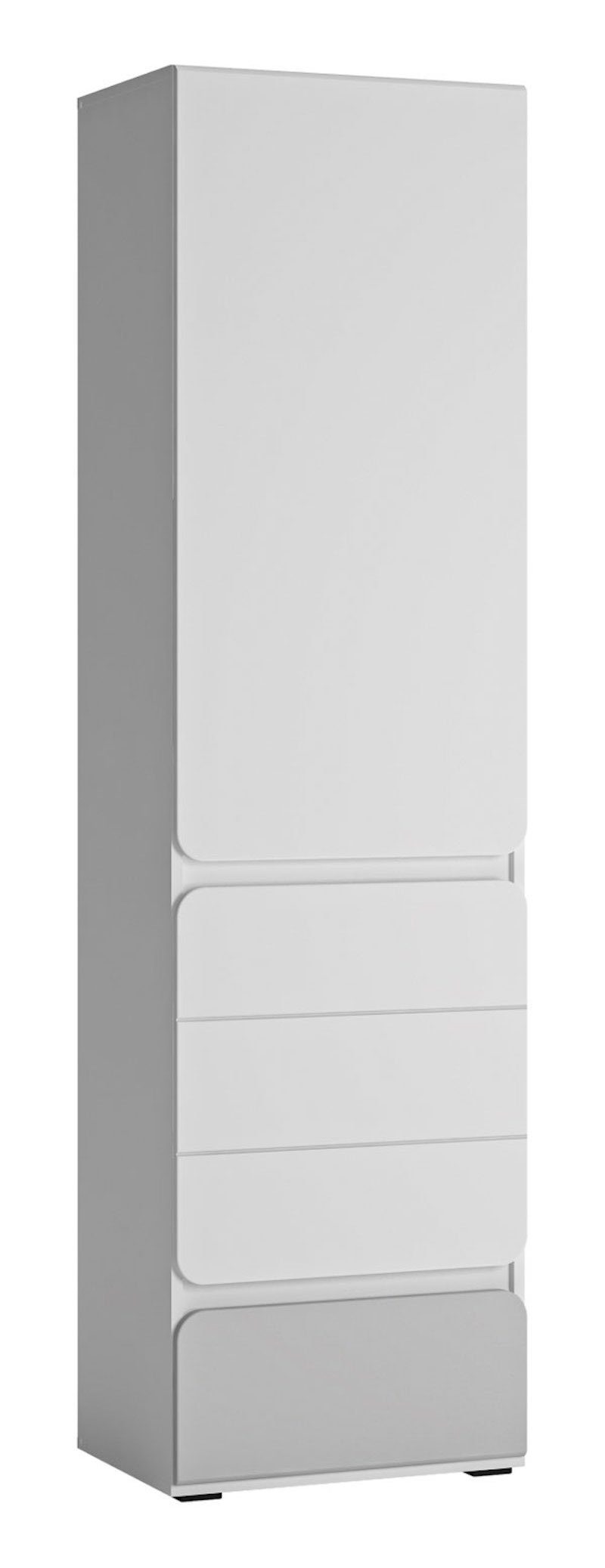 Feldmann-Wohnen Stauraumschrank Albi (Albi, 1-St., Kleiderschrank) 52x41x193cm weiß grau Hochglanz