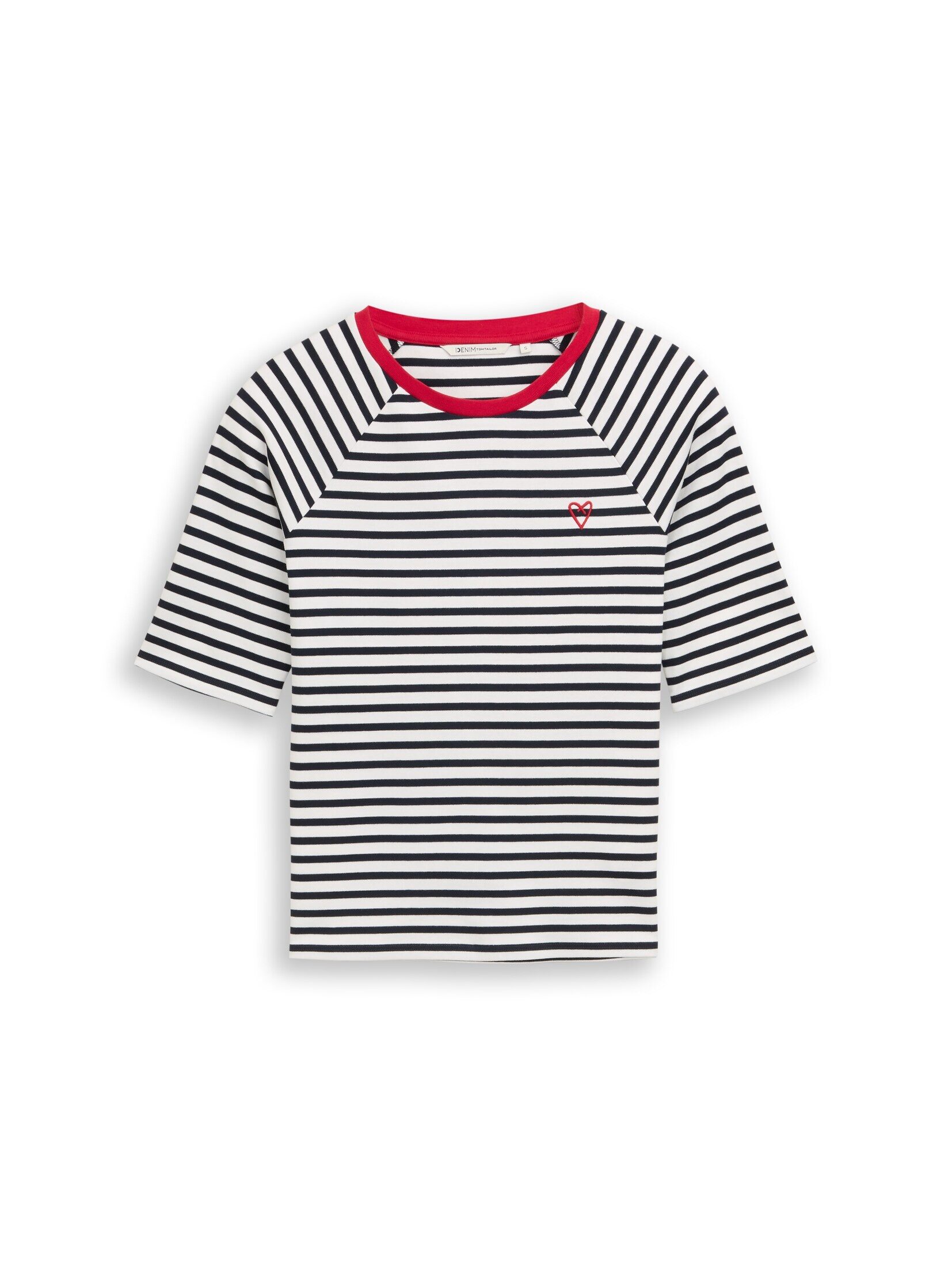 TOM TAILOR Denim T-Shirt T-Shirt (im Einserpack) T-Shirt mit Streifenmuster