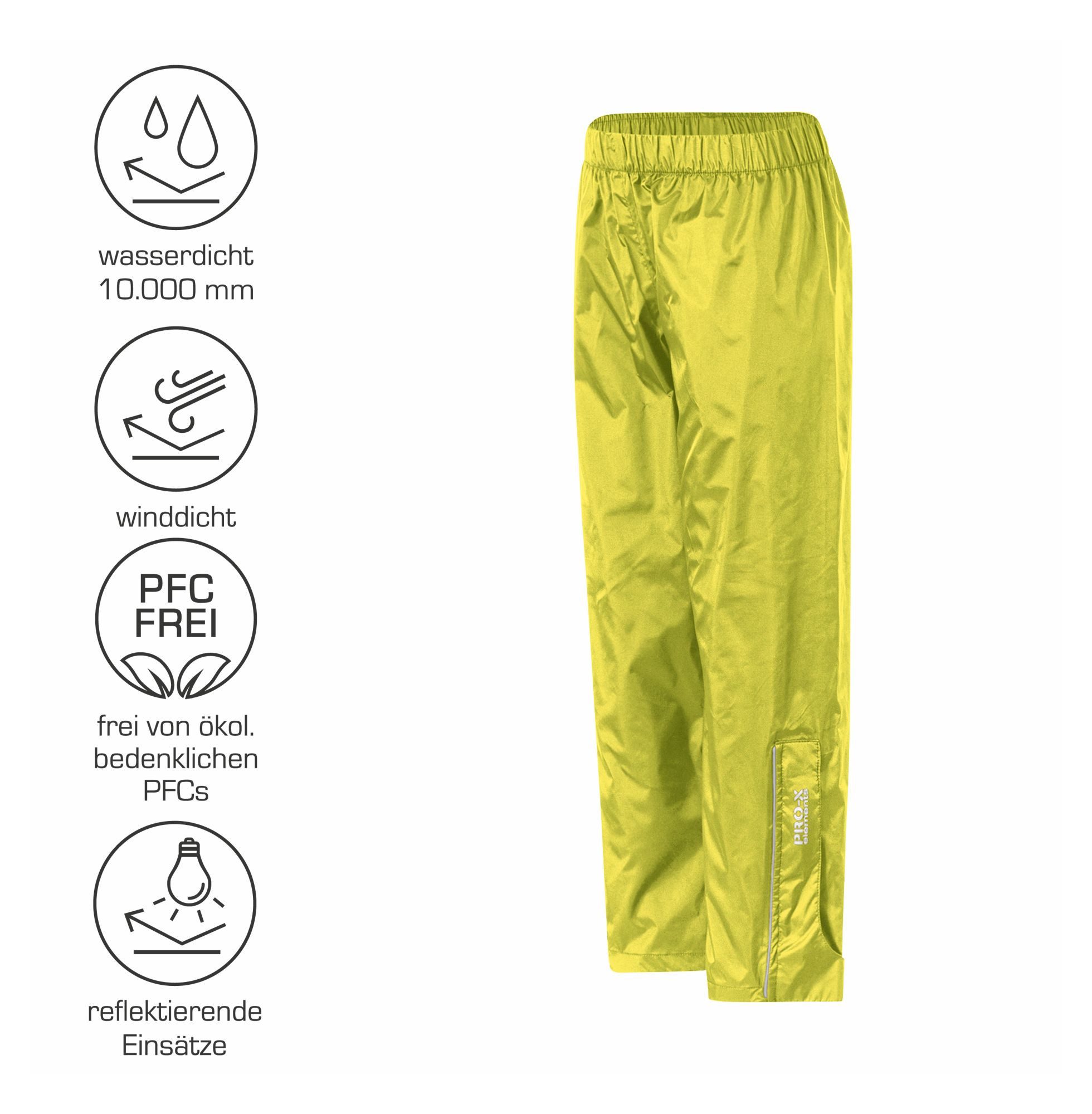 PRO-X ELEMENTS Regenhose TOMA wasserdicht, winddicht, verschweißte Nähte Gummizug im Bund