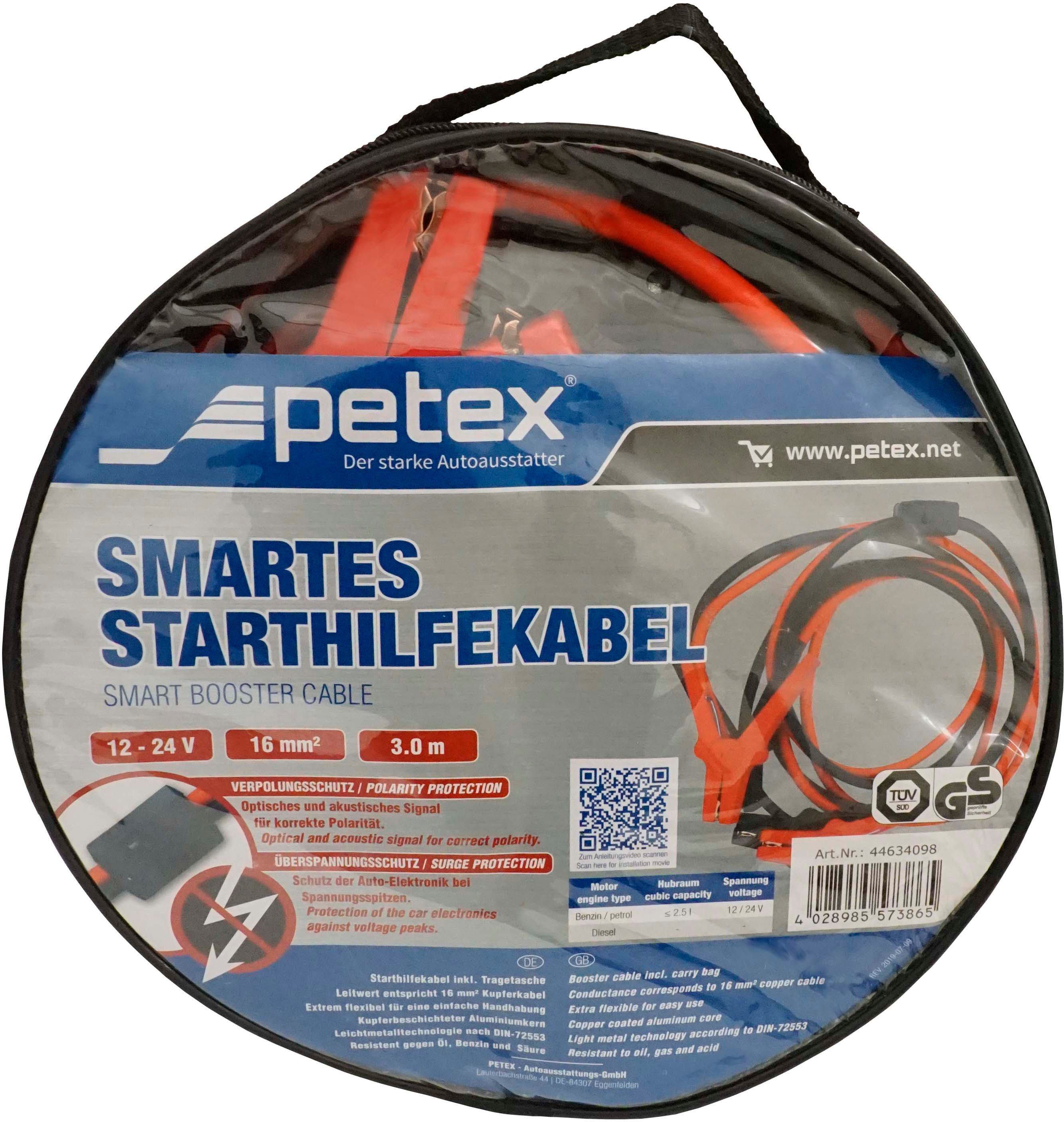 Petex Starthilfekabel, (300 cm), 16 mm², Nennspannung: 12 - 24 Volt | Starthilfekabel