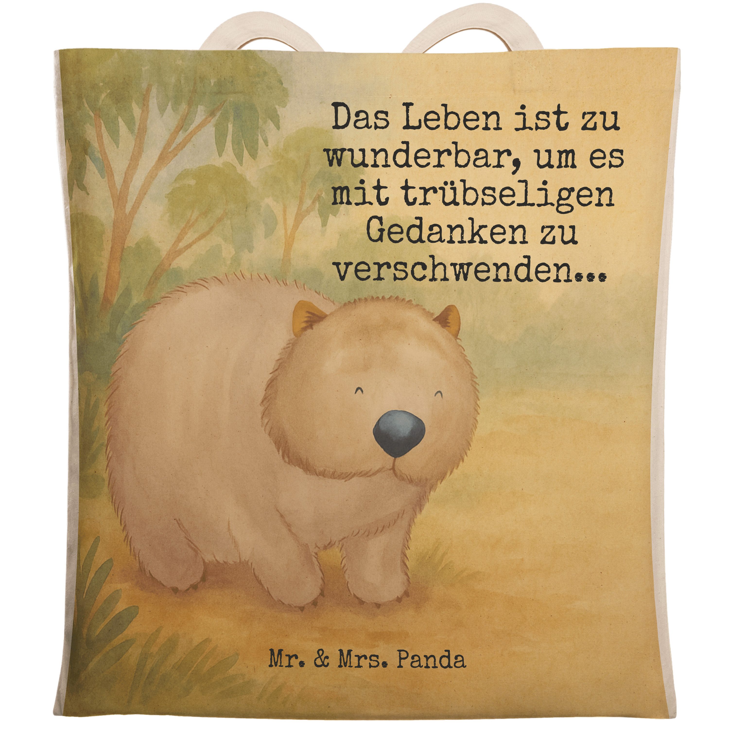 Tragetasche Wombat Design, Tote Bag, Weiß, Spruch, großer shopper, Bag, einkaufss