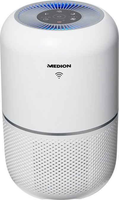 Medion® Очиститель воздуха MD 19878, für 32 m² Räume, Smart, App- und Sprachsteuerung, HEPA, UV-Licht, Luftqualitätsanzeige