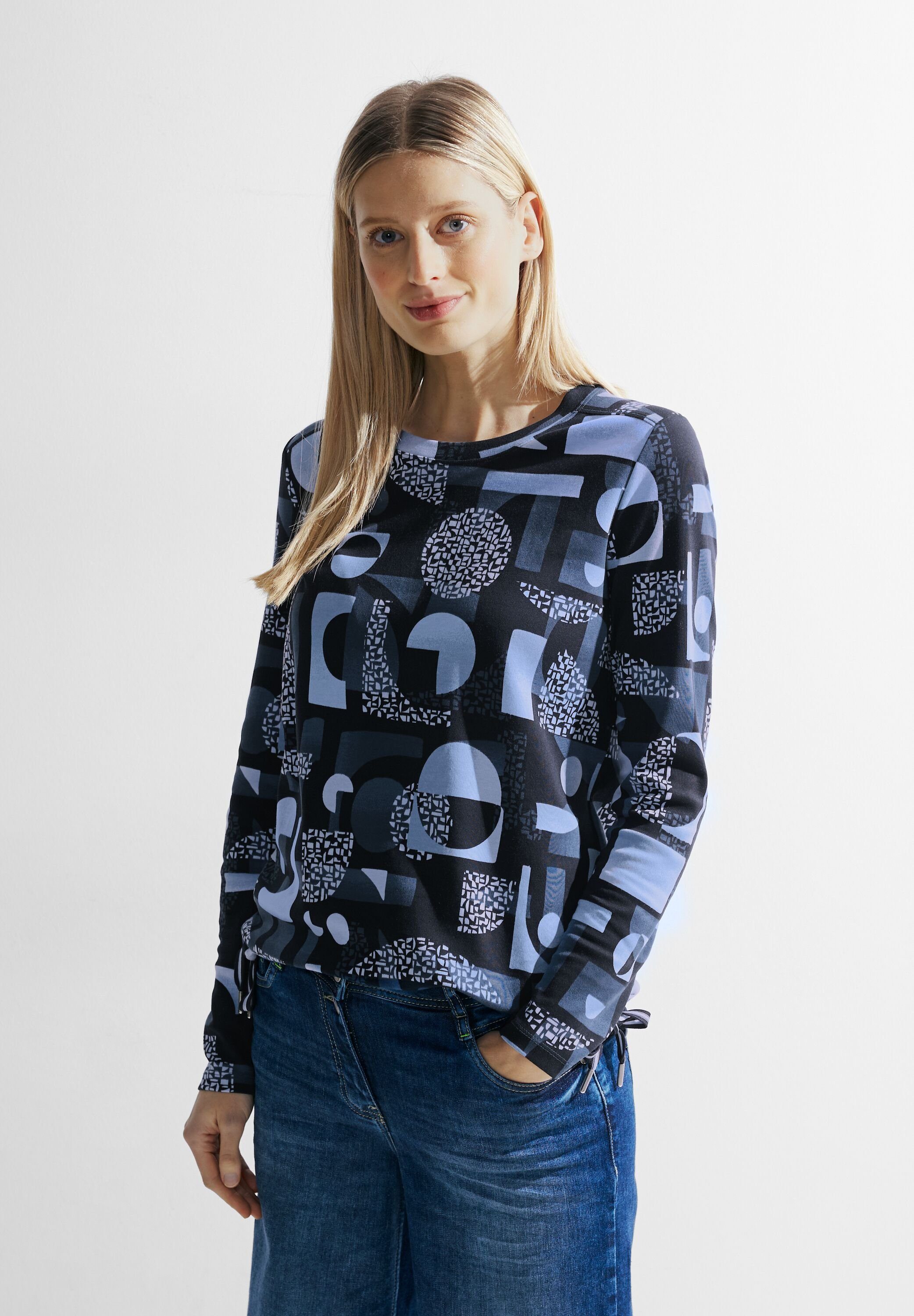 Cecil Langarmshirt, Geometrischer Print