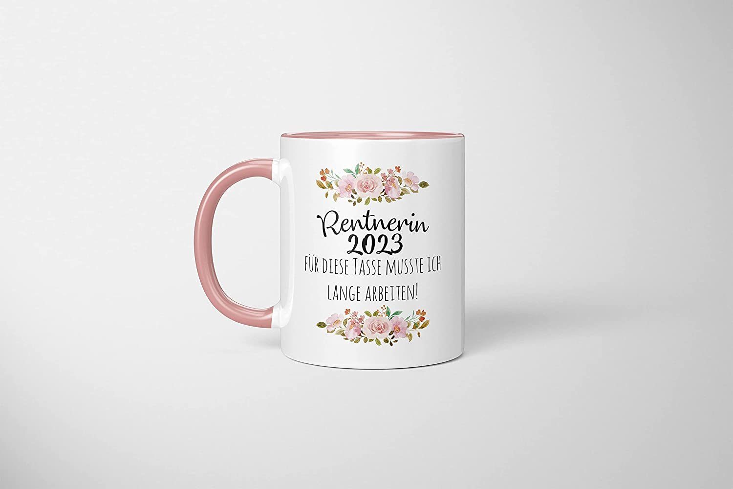 Ruhestand 2023, Tasse Rosa Frauen TassenTicker TASSENTICKER 330ml Geschenk - Renteneintritt