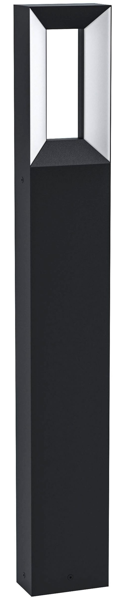 EGLO Stehlampe Riforano Außen-Stehlampe, Aluminium-Guss und Kunststoff, Außenleuchte, LED fest integriert, Warmweiß, Stehleuchte - L11 x B6 x H77 cm - schwarz - 2X5W inkl.
