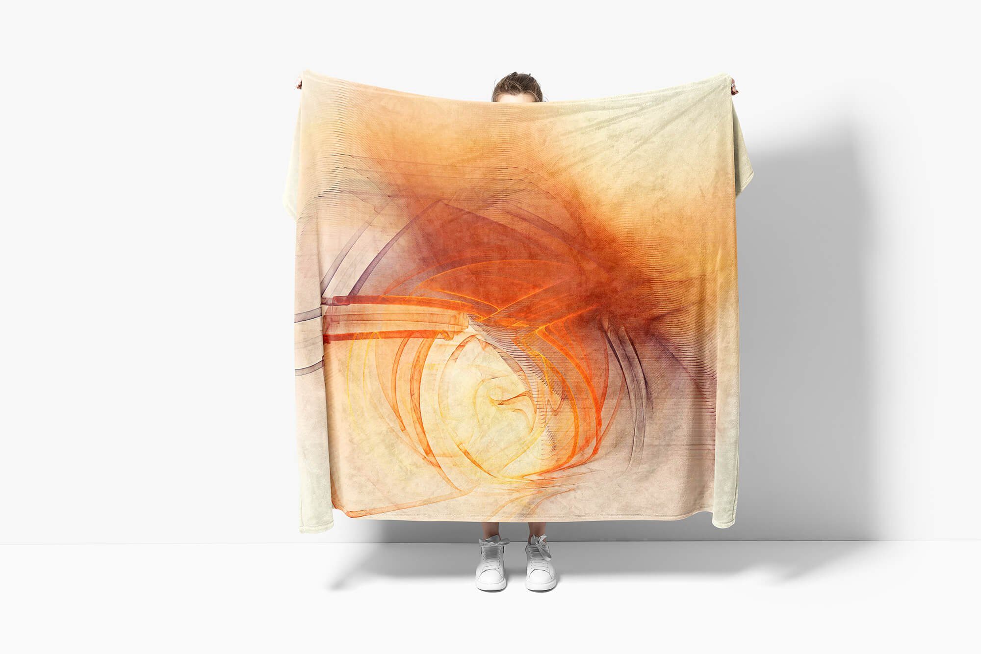 Sinus Art (1-St), Saunatuch Handtücher Strandhandtuch abstrakten Motiv, Enigma Handtuch Handtuch Kuscheldecke Baumwolle-Polyester-Mix mit