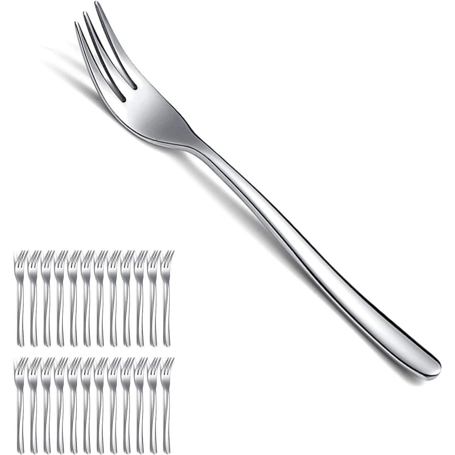 LuxusKollektion Kuchengabel Dessertgabeln 24 Stück 15.6cm Edelstahl spülmaschinenfest 2. Silber.24