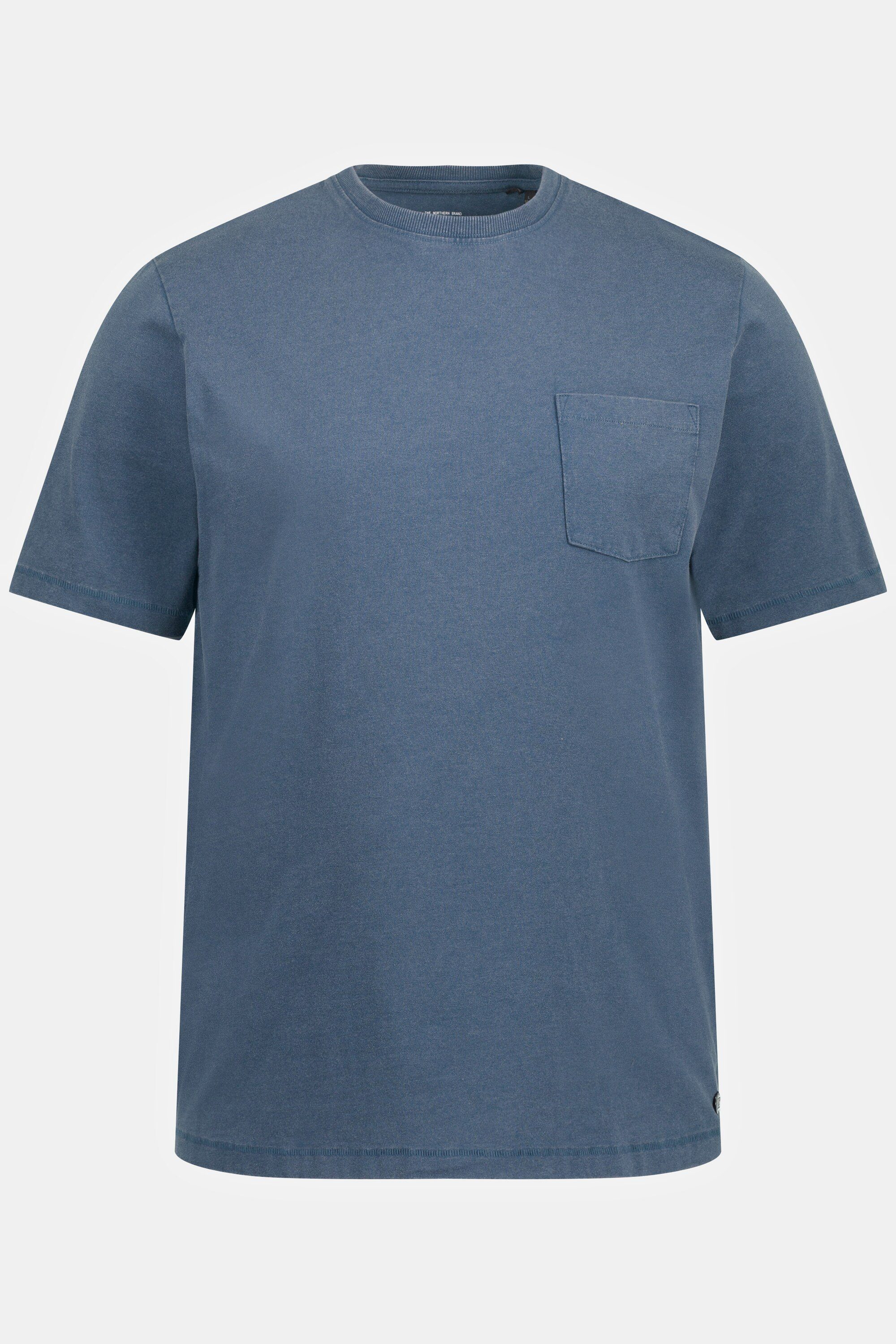 JP1880 T-Shirt T-Shirt Biobaumwolle blue washed denim acid Flammjersey