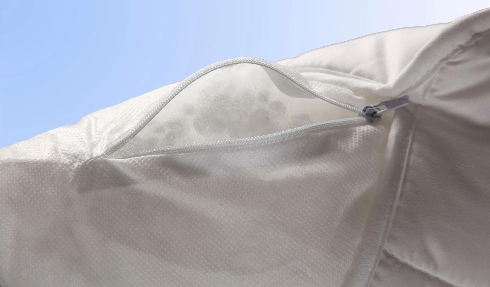 Aktion Nackenstützkissen Kissen die Polyester, Zertifiziert (AGR) Rücken Microfaser, gesunder Seitenschläfer, Basic, durch Bezug: Rückenschläfer, e.V. Füllung: Jekatex,