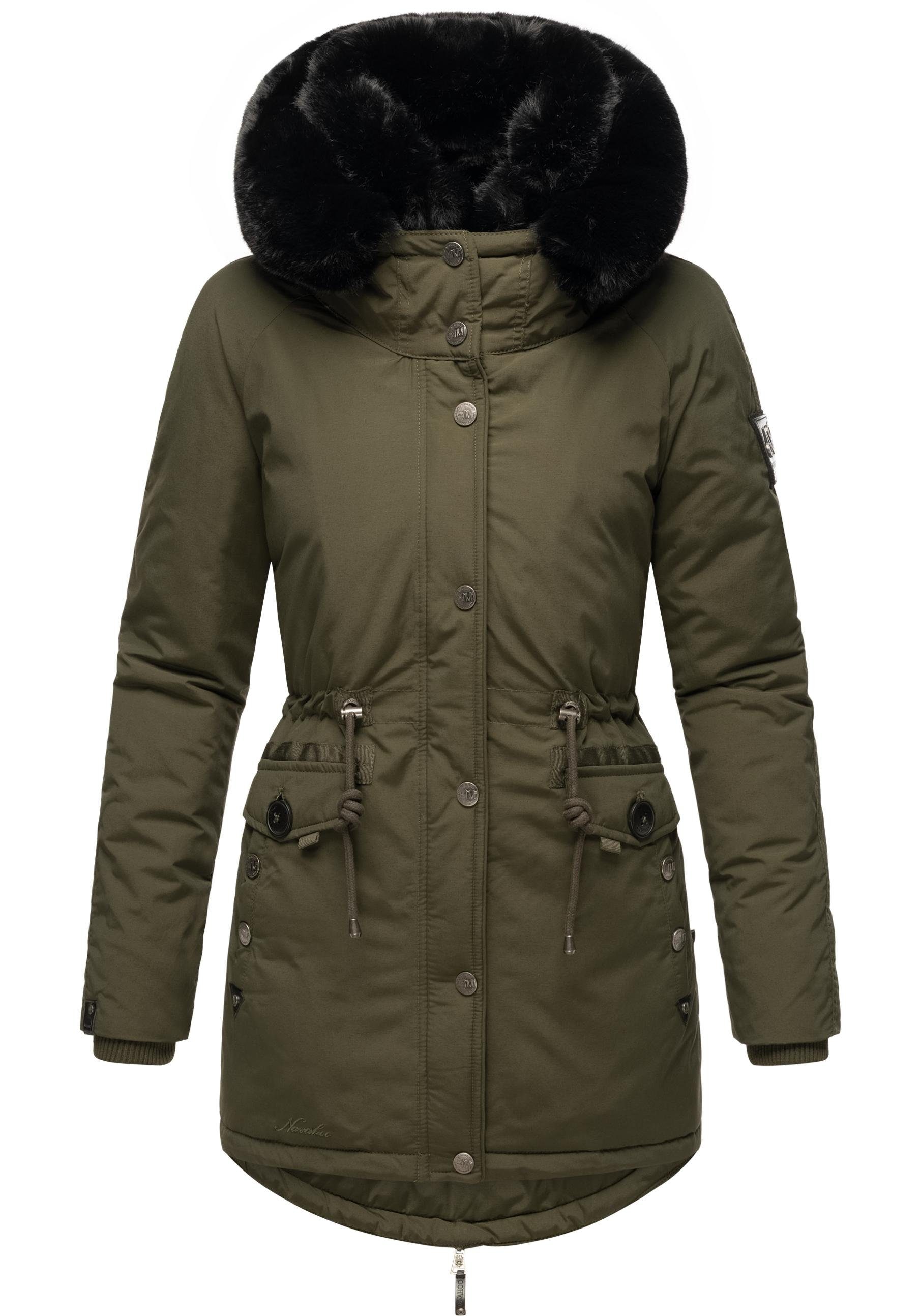Navahoo Wintermantel Sweety Deluxe modischer Winterparka mit großer doppelter Kapuze