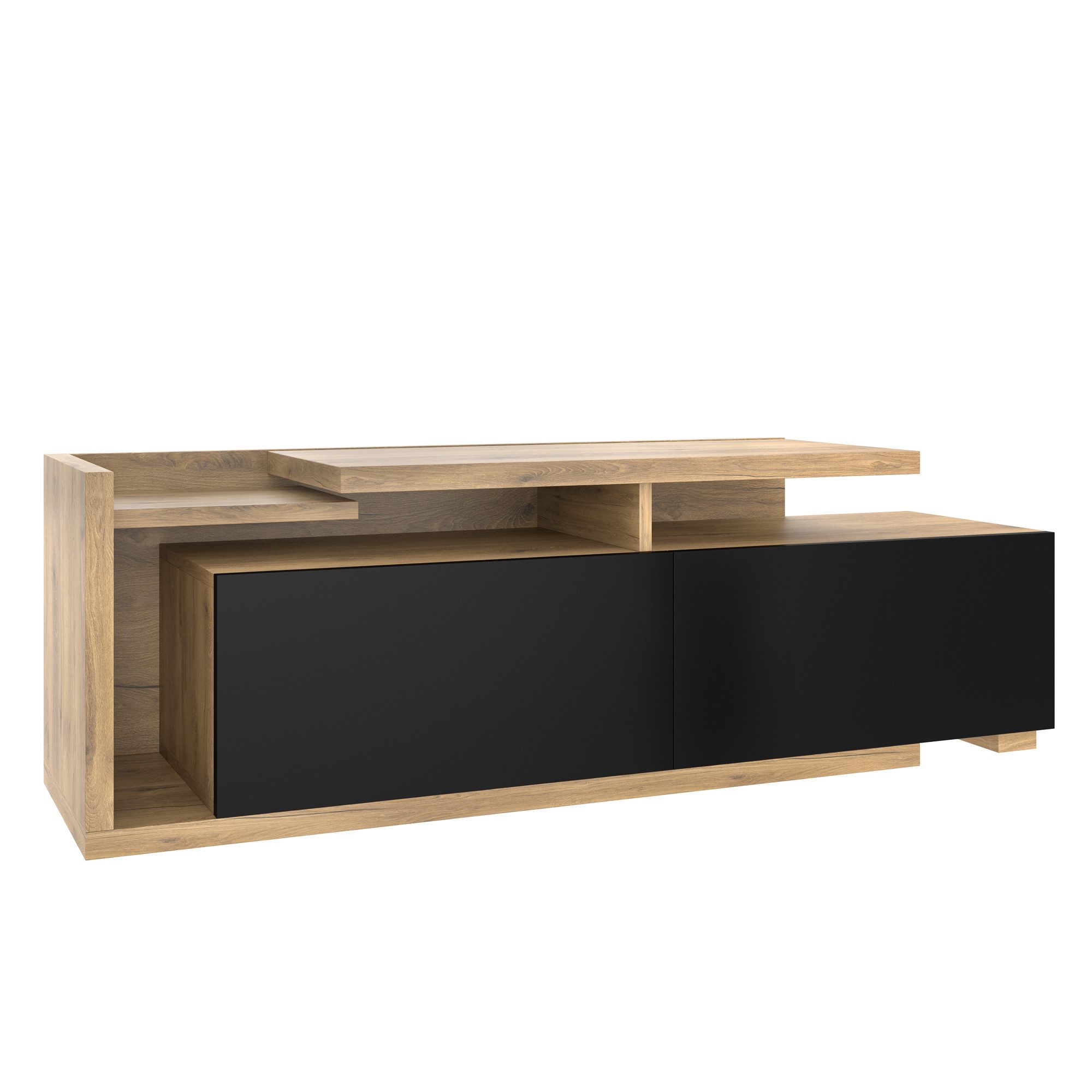 KLAM HOME Lowboard Modularer TV-Schrank mit LED-Beleuchtung und bewegbarem günstig online kaufen