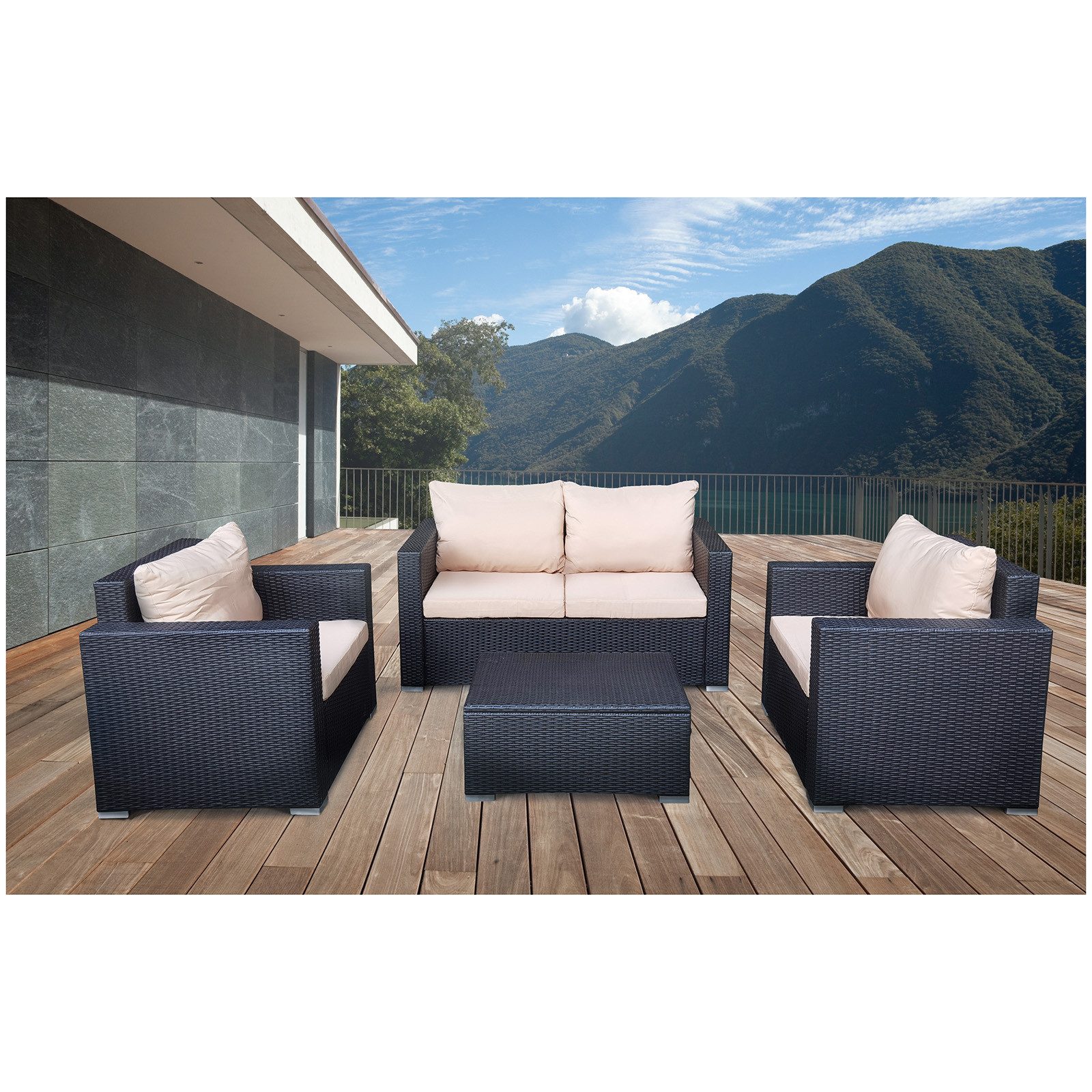 HTI-Living Gartenlounge-Set Terrassenmöbel Tricase, (Set, 4-tlg., günstig online kaufen