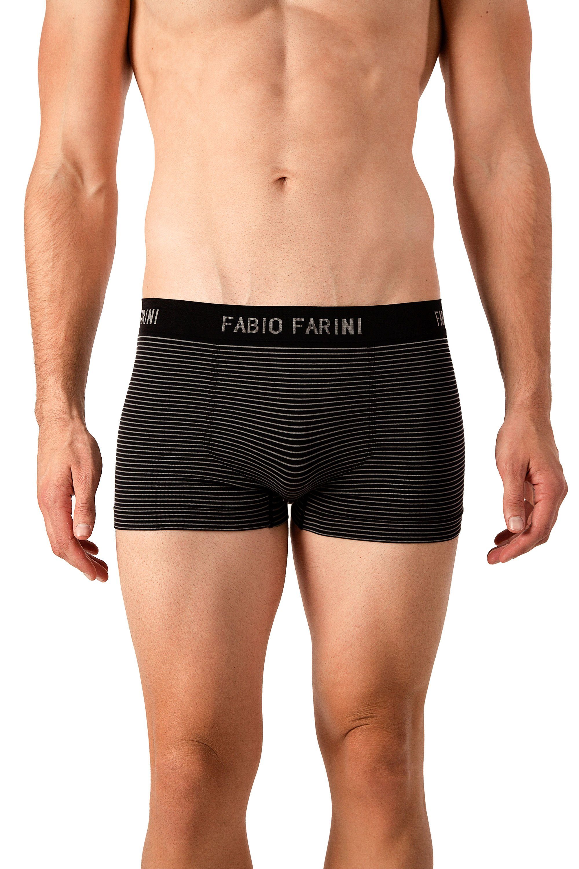 Herren sportlichen Set weicher Microfaser Retroshorts mit im Logoschriftzug Look (4-St) Farini Boxershorts Fabio 33 aus Männer Unterhosen -