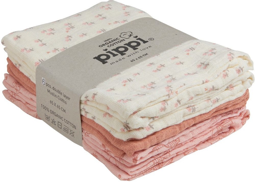 Pippi Babywear Windeln Organic cloth Muslin (6-pack)