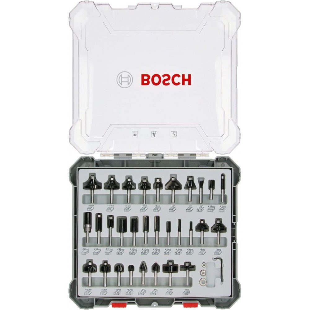 BOSCH Fräser-Set 2607017474 30 teilig- Fräser Set - schwarz, Set