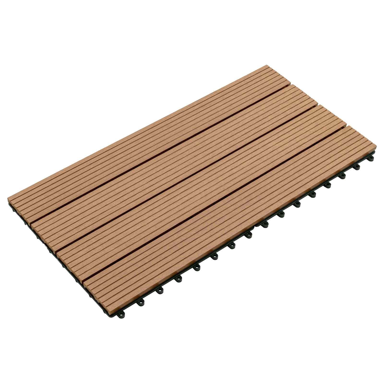 vidaXL Terrassendielen Terrassenfliese 6 pcs Braun 60 x 30 cm WPC, BxL: je 30x60 cm, (6-St)