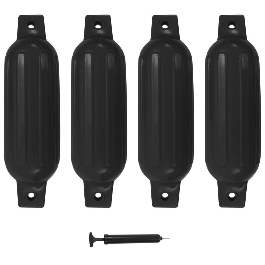 PKW-Anhänger Bootsfender 4 Stk Schwarz 41 x 11,5 cm PVC