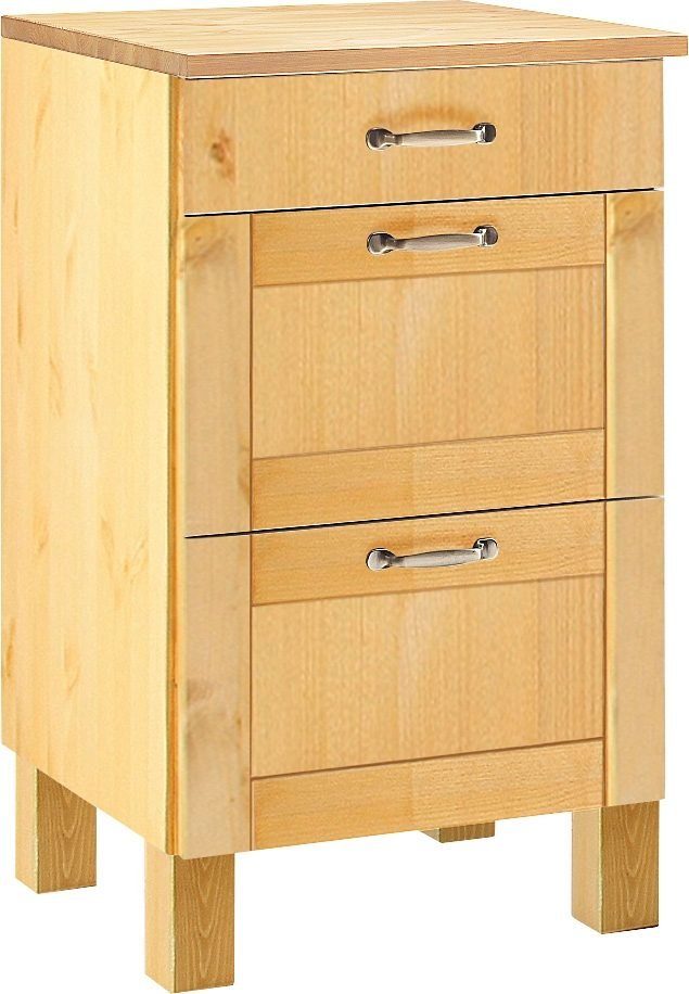 Home affaire Unterschrank Alby Breite 50 cm, 3 Schubladen