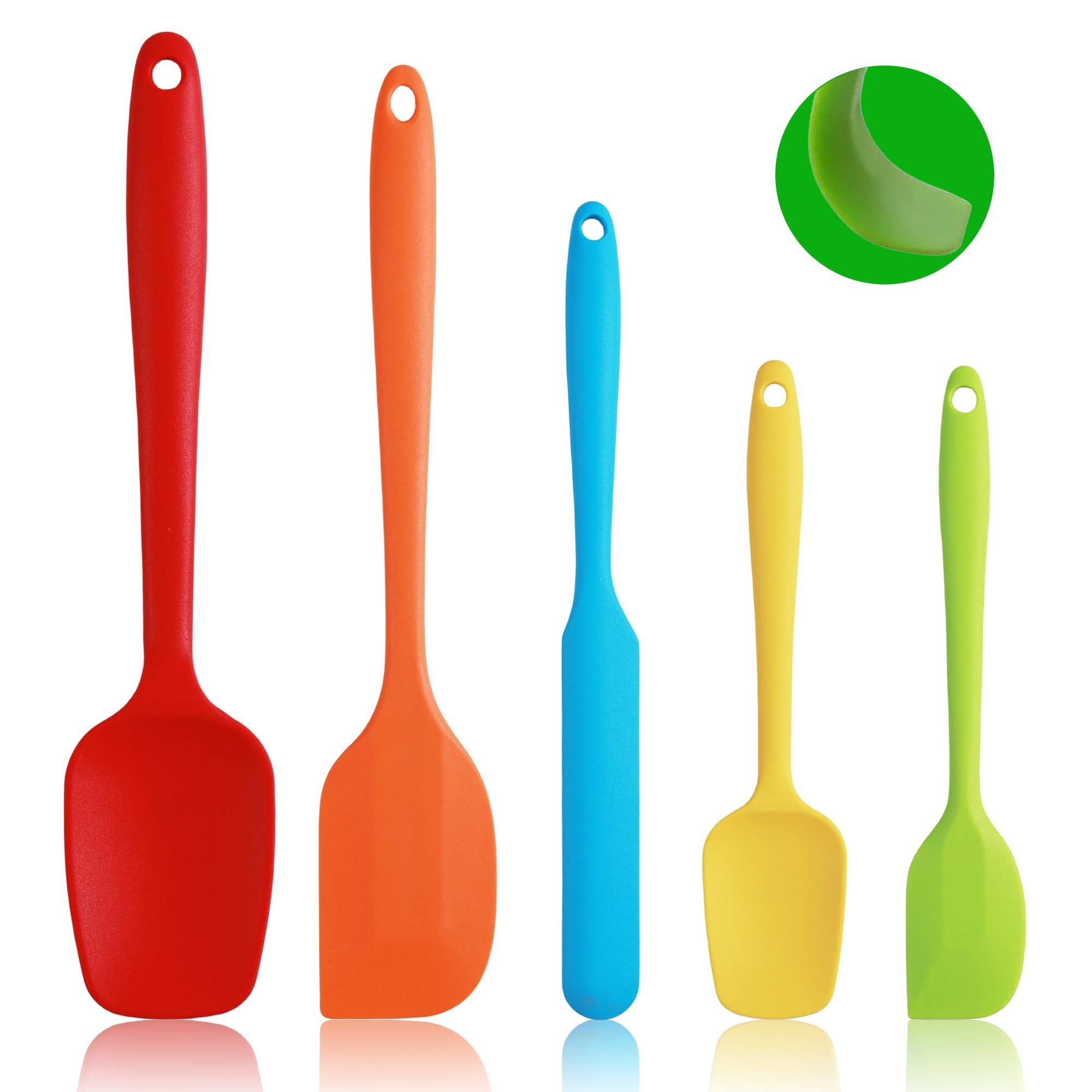 FOUORTUNATE-BEE Teigschaber Silikon Teigschaber Set 5tlg – Küchen- & Backspatel, Hitzebeständige Spatel für Backen, Kochen & Rühren