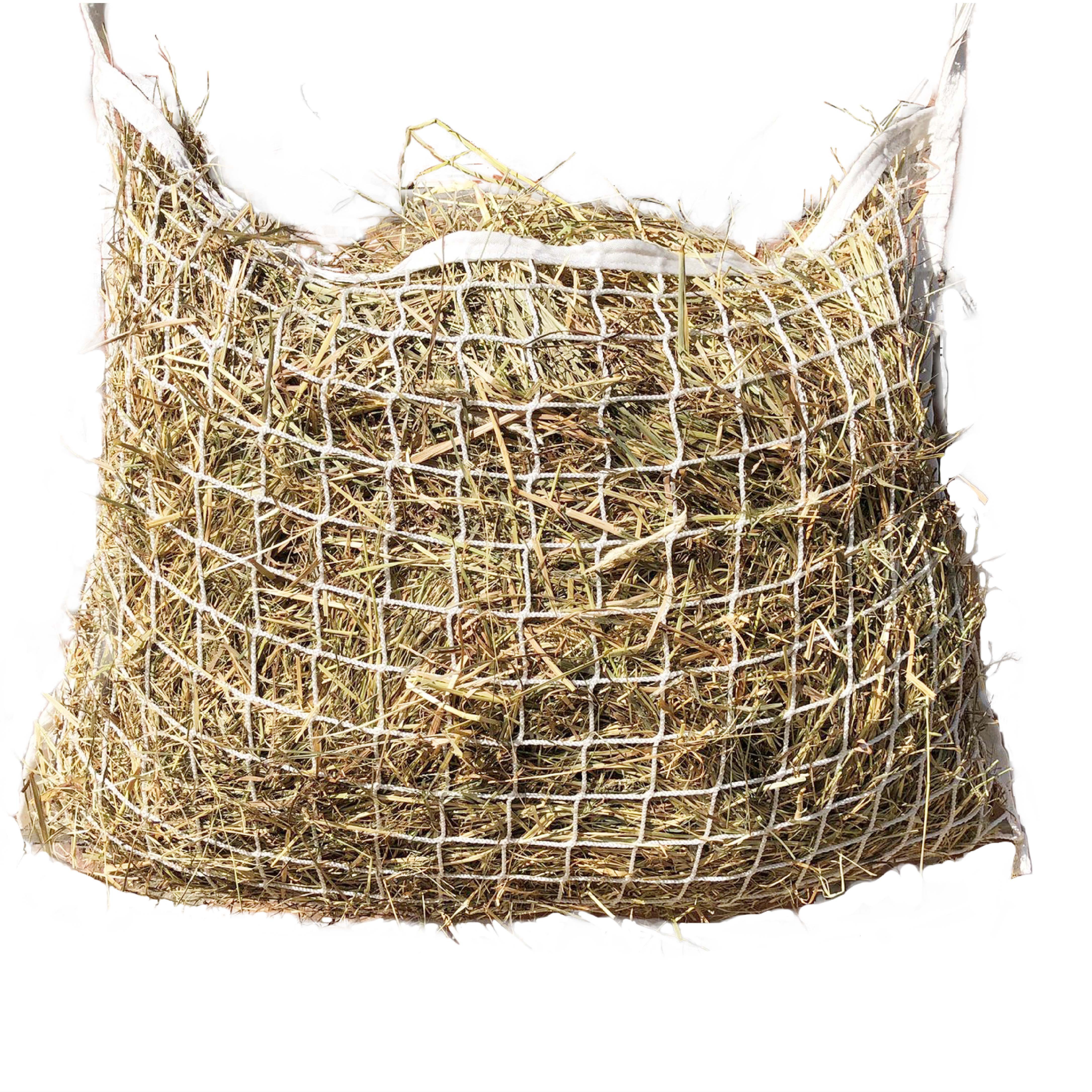 Pferdelinis Heunetz Heunetz für Pferde, eckig in weiß, 120cm x 90cm, Füllgewicht 9kg, engmaschig 3 x 3 cm, Maße: 120 x 90 cm, Füllgewicht:9 kg, 2 Karabiner