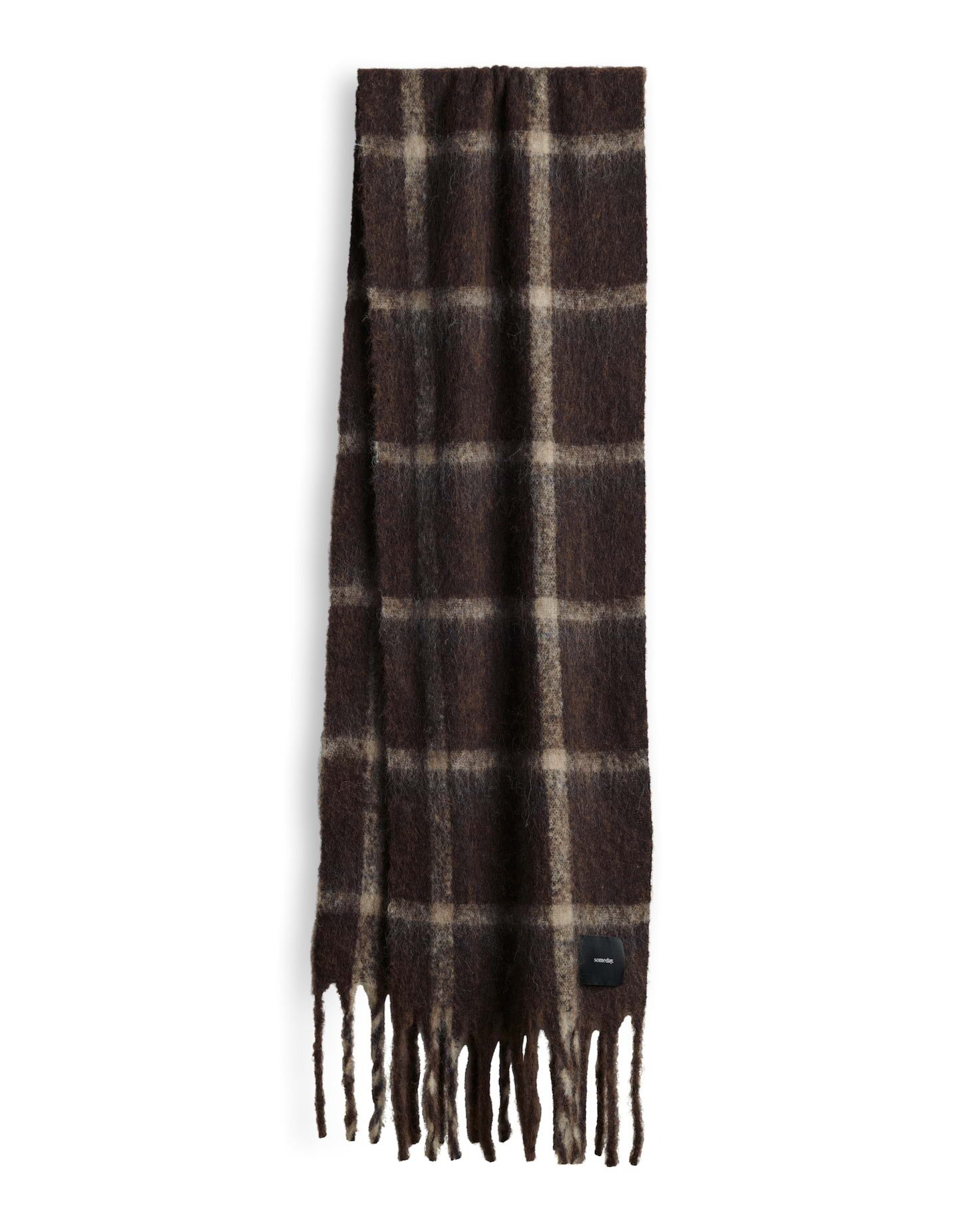 someday Schal Bamah scarf aus fließender Webware, Lange, rechteckige Form mit flauschiger Karooberfläche
