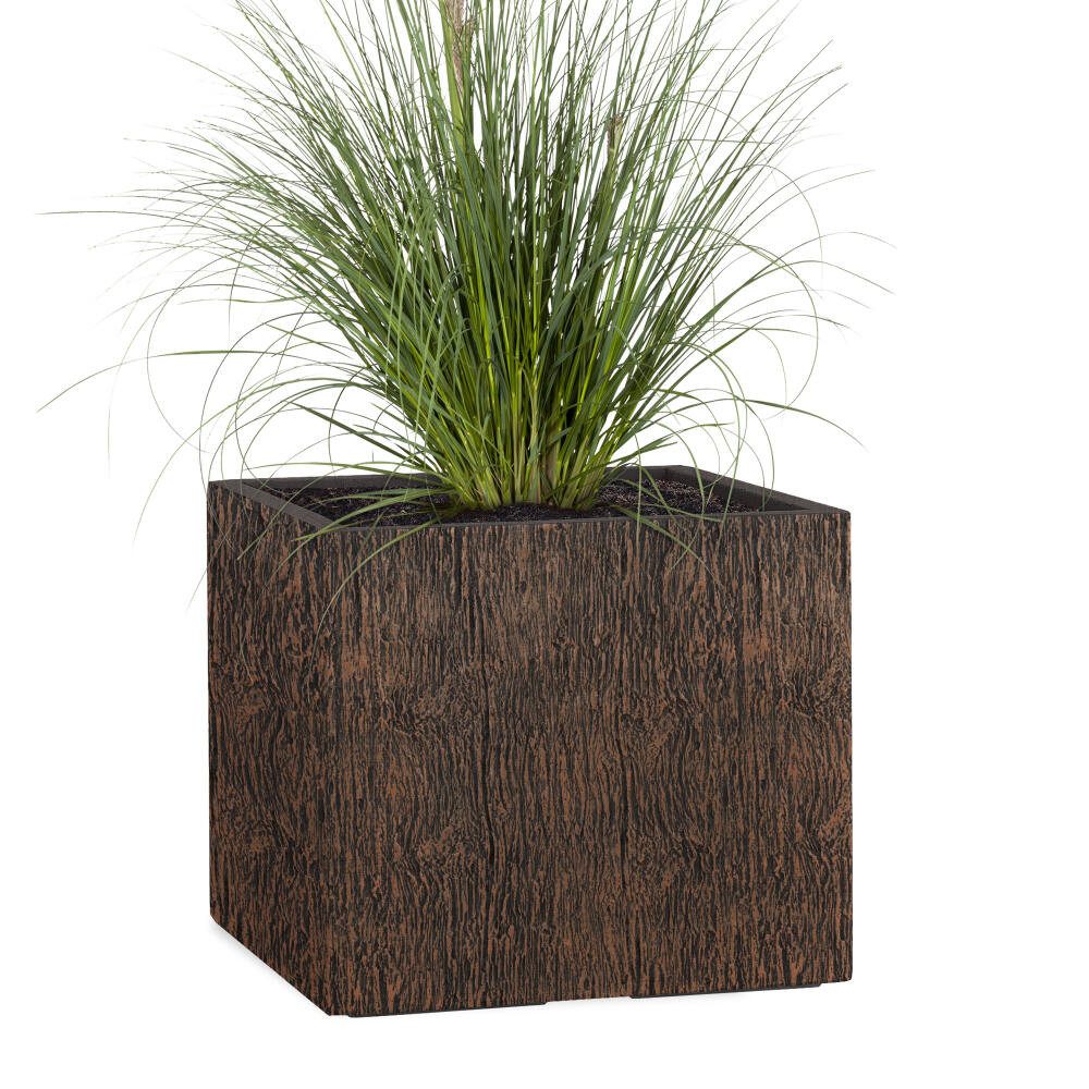Pflanzwerk® Pflanzkübel CUBE Premium Fiberglas Blumenkübel Frostbeständig mit Lotus-Effekt, Lotus-Effekt - Handgefertigt - Eckig - Frostbeständig