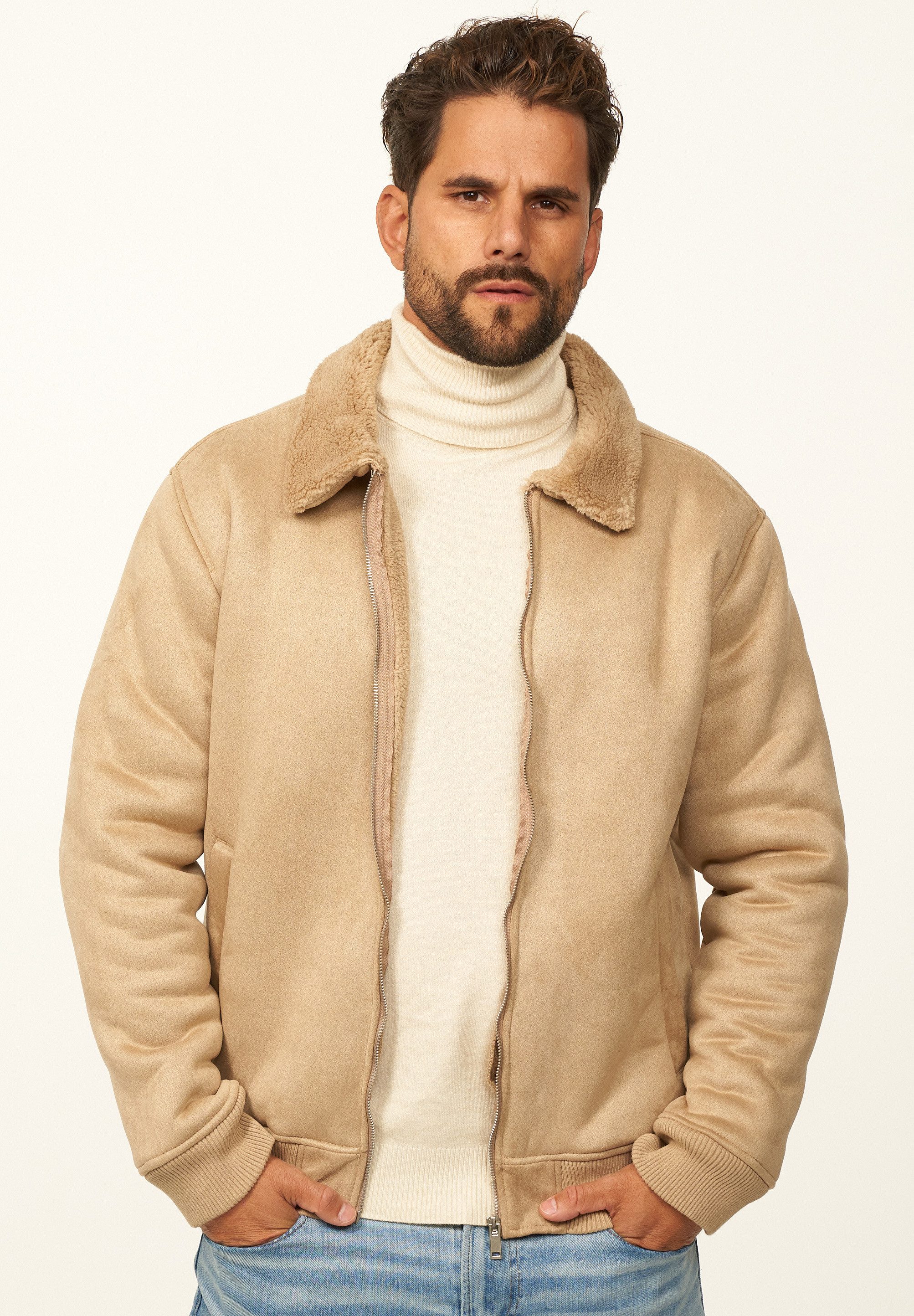 OneRedox Blouson als Weiche Übergangsjacke in Lammfell-Optik Herren Blouson günstig online kaufen