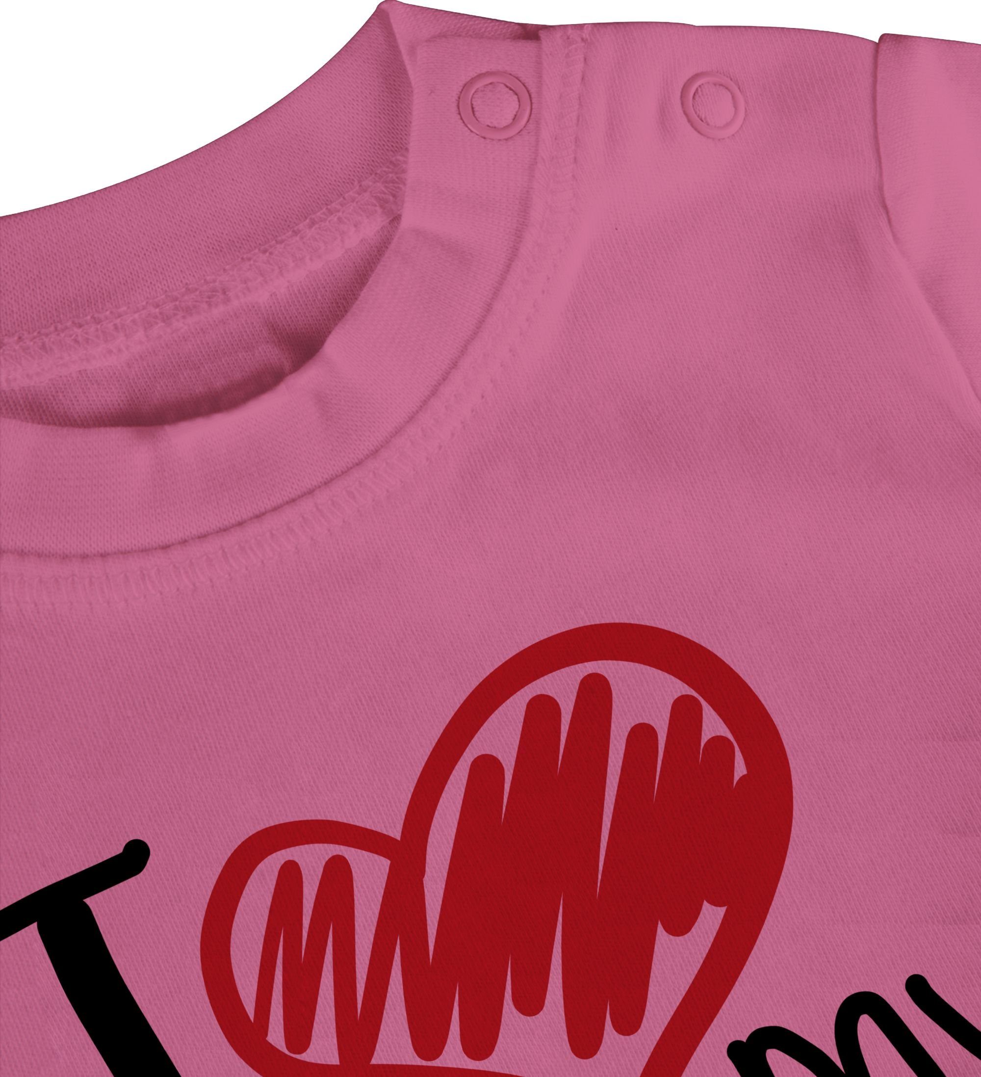 Shirtracer T-Shirt I love my Baby 3 Geschenk Pink Daddy schwarz Vatertag