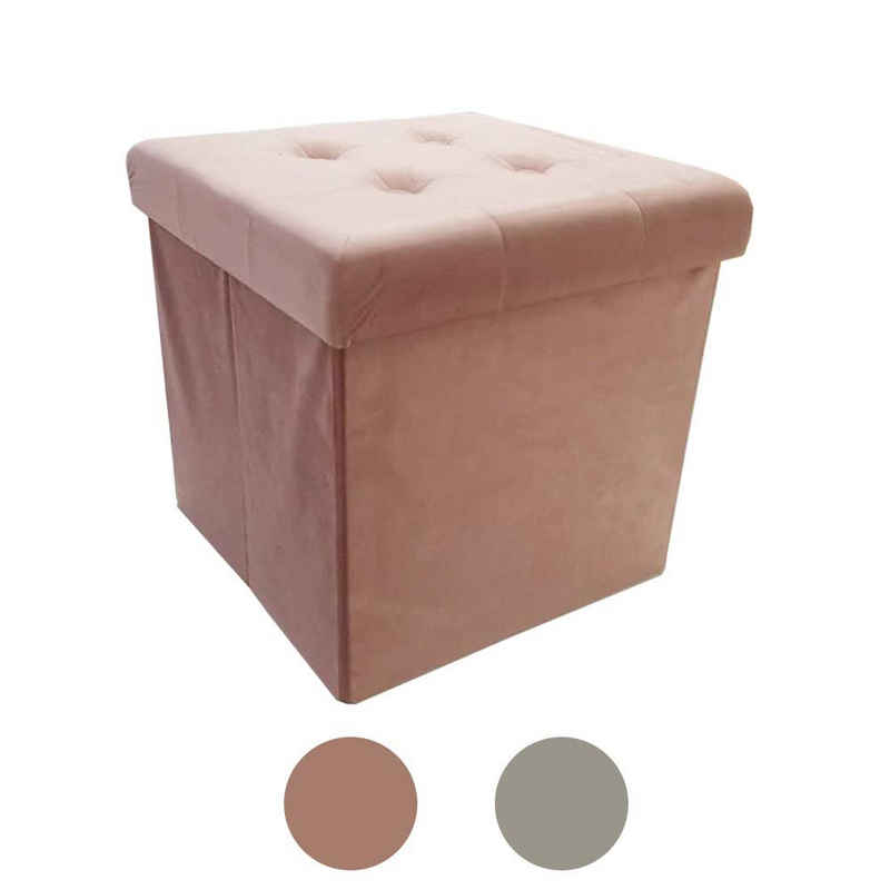 Natsen Sitzhocker mit Stauraum faltbare Sitzwürfel (Sitztruhe aus Kunstsamt, 38 x 38 x 38 cm pink), gepolstert Sitzbank Fußhocker für Wohnzimmer Schlafzimmer