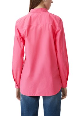 comma casual identity Langarmbluse Blusenhemd mit verlängertem Rücken Logo