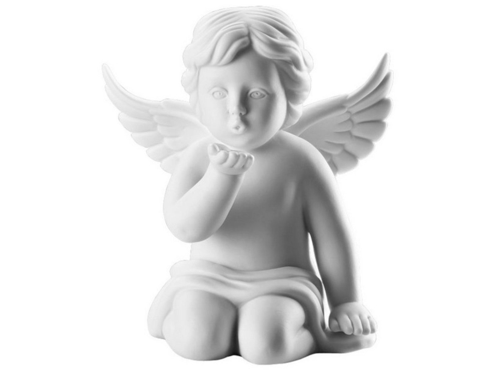 Rosenthal Dekofigur Engel mittel Weiss matt Engel Handkuss, Figuren