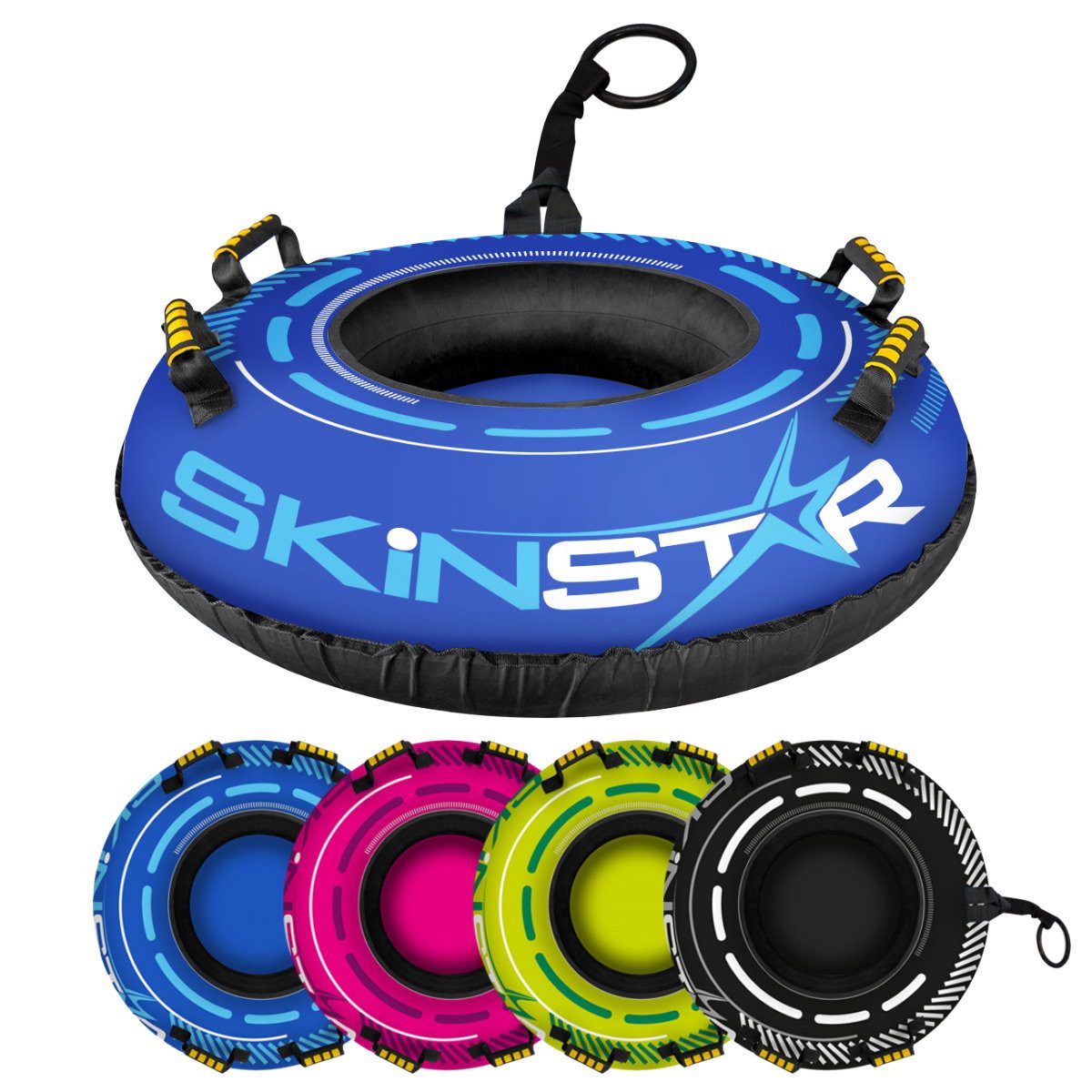 SkinStar Schlitten SkinStar CROSS Snowtube Ø100cm Schlitten Bob Rodel Reifen Snow Tube