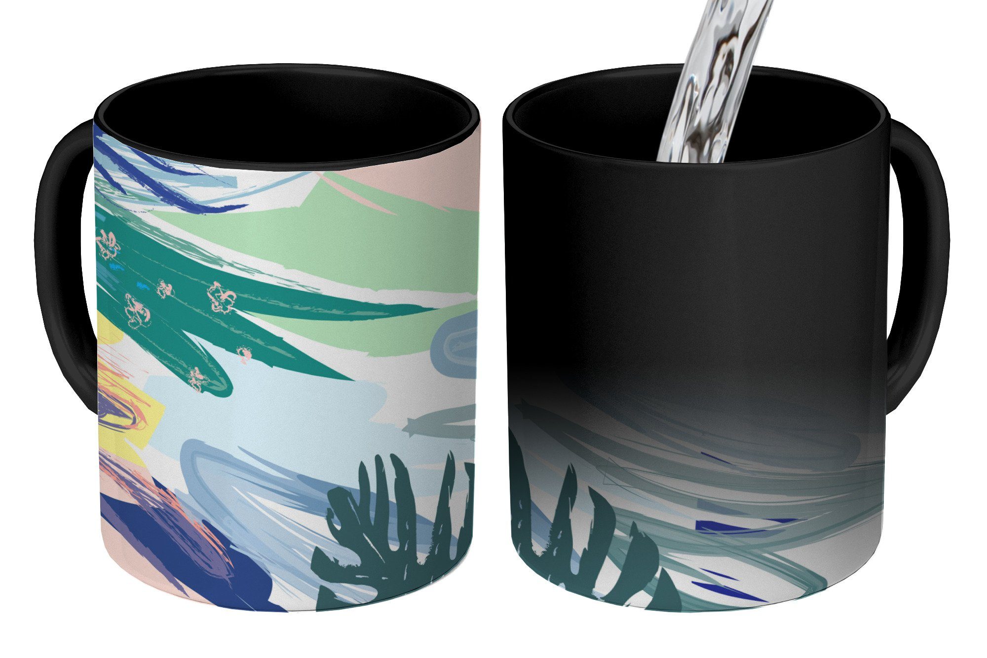 Farbwechsel, Zaubertasse, Teetasse, Tasse Abstrakt, Keramik, MuchoWow Geschenk - Sommer - Farbe Kaffeetassen,