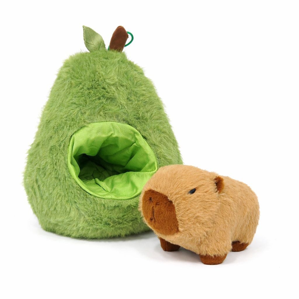 soma Kuscheltier Capybara Kuscheltier braun Figur Plüsch 33 cm Plüsch Capybara Avocado (Set, 1-St., Geschenk-Set), Weiches Capybara Plüschtier Flauschiges Geschenkidee Kinder Erwachsene