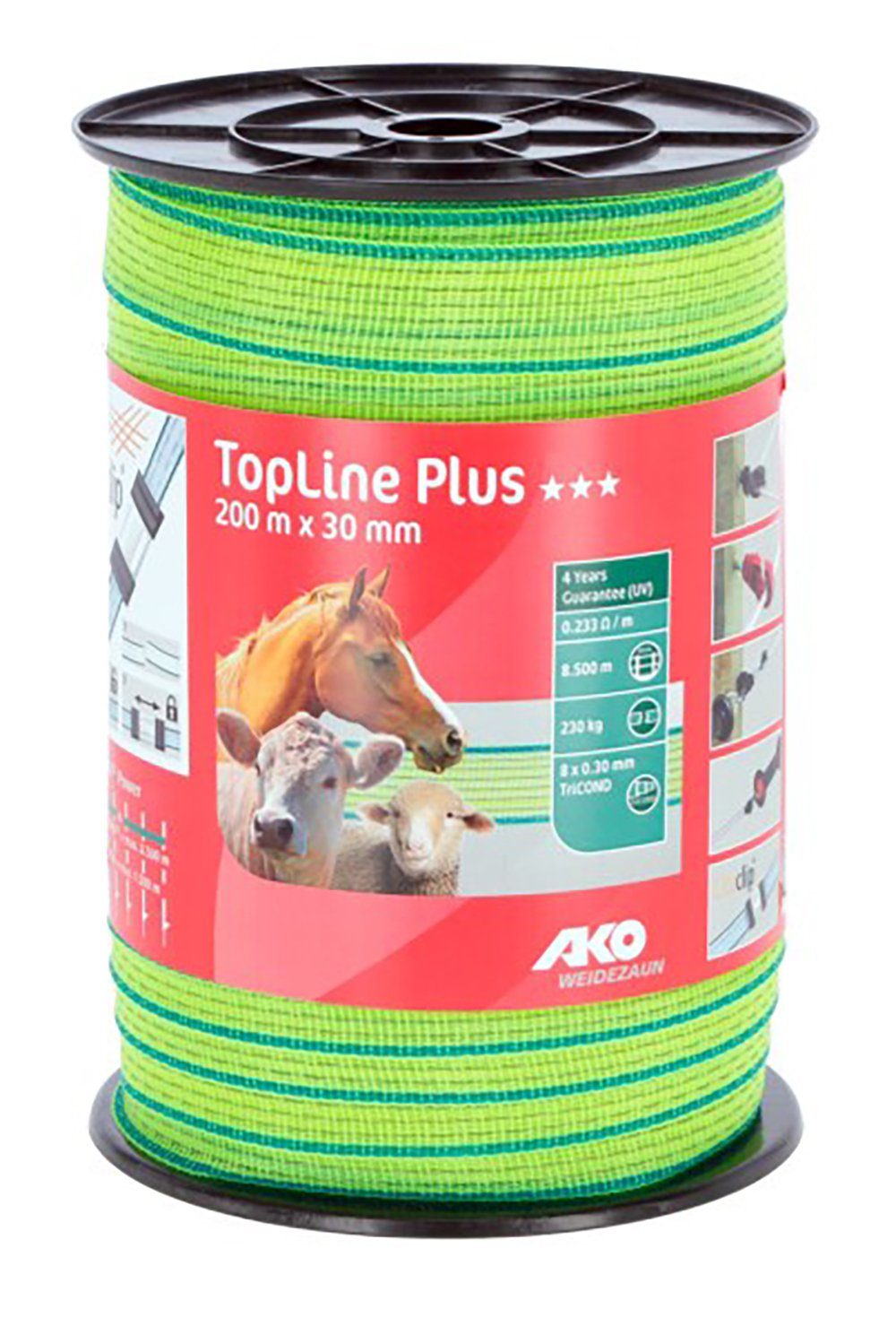 Kerbl Weidenzaun Kerbl Band TopLine Plus, 200 m, 30 mm, neongelb/blau günstig online kaufen