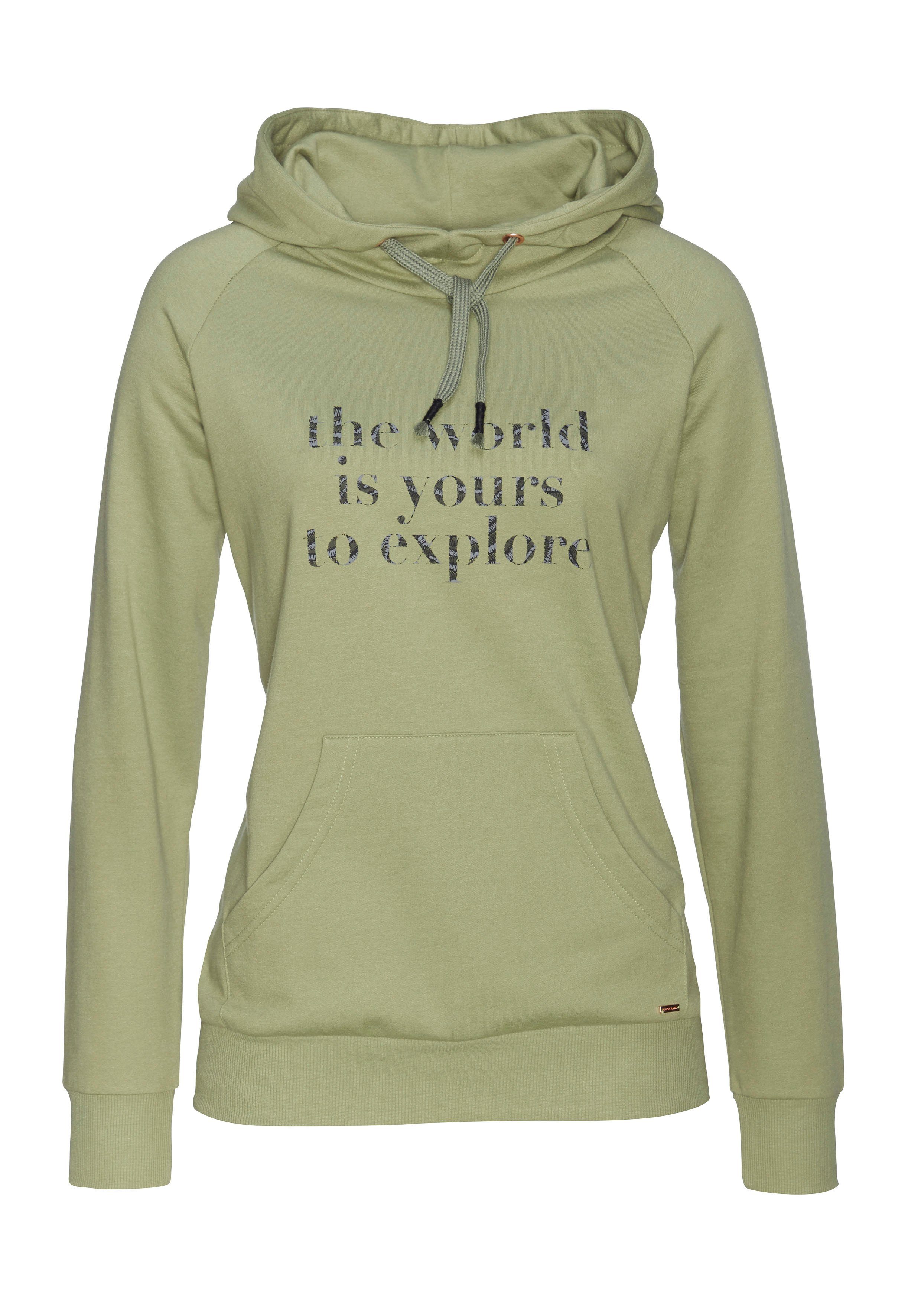 LASCANA Hoodie, mit Statement Druck, Loungewear günstig online kaufen