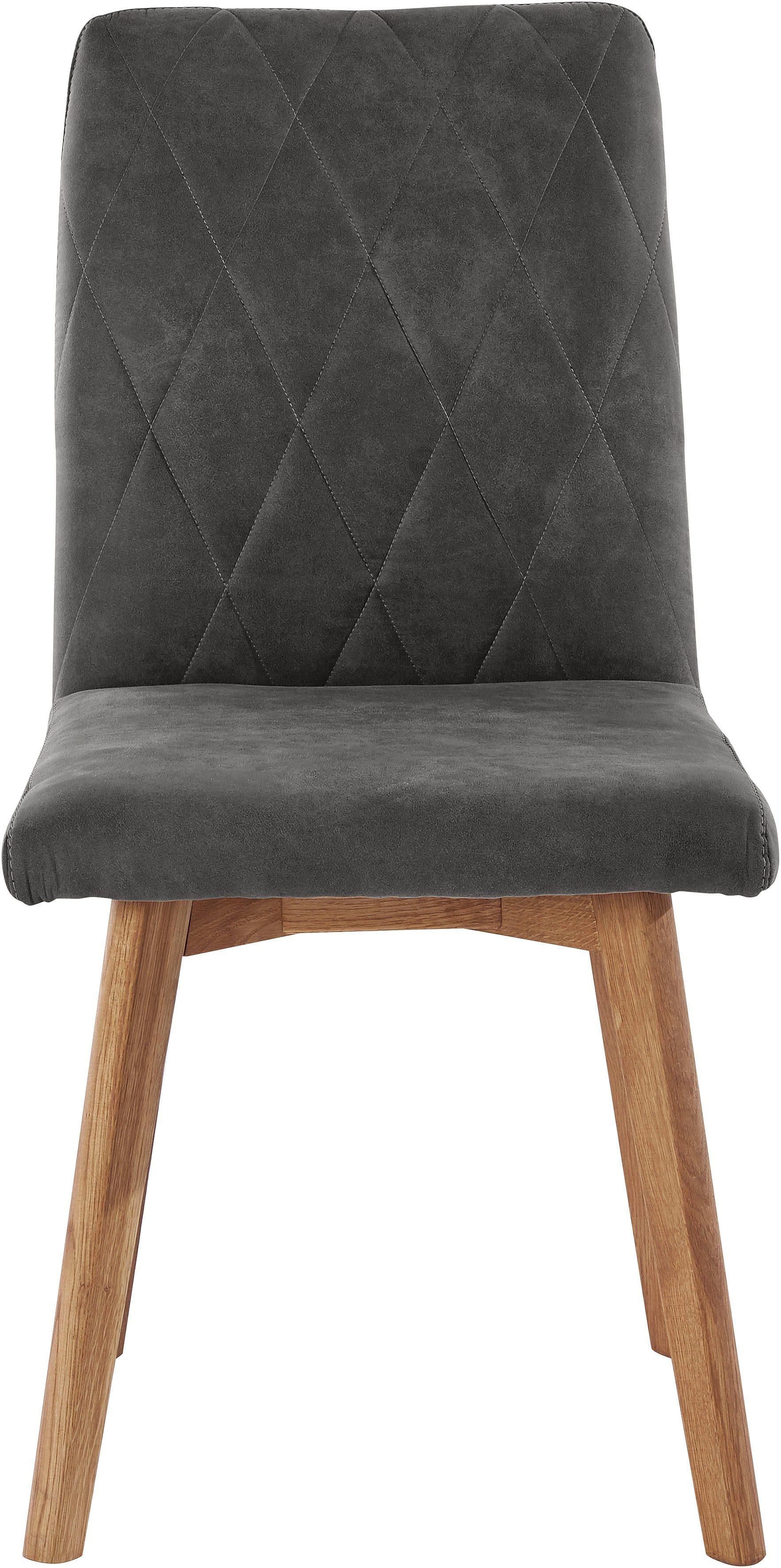 OTTO home Esszimmerstuhl Brest (Set, 2 St), Gestell aus Eiche Massivholz geölt