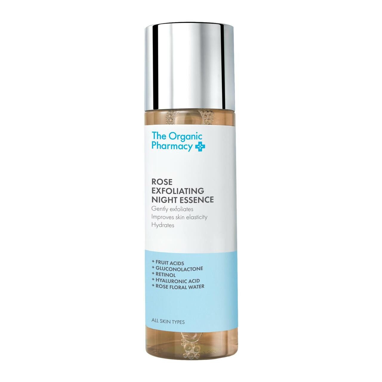 The Organic Pharmacy Gesichtsserum Rose Exfoliating Night Essence, für Alle Hauttypen