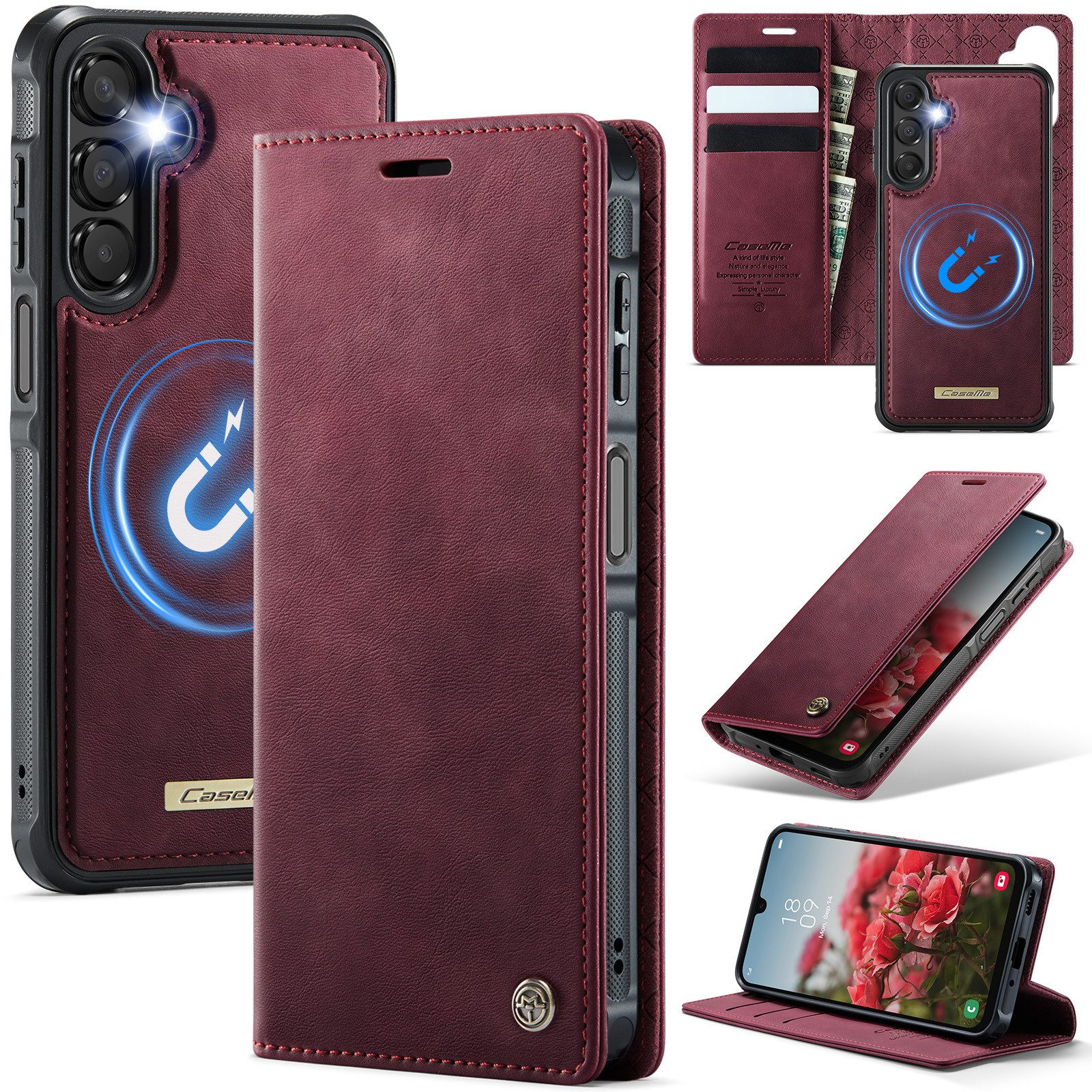 Mycotech Handyhülle Handyhülle für Samsung C49 2in1 Samsung Galaxy A17/A17 5G Weinrot