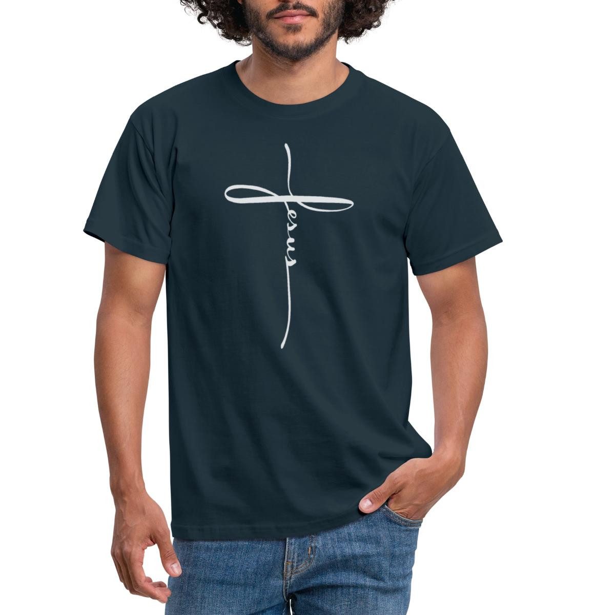 Spreadshirt T-Shirt Jesus Kreuz Christlich Männer günstig online kaufen