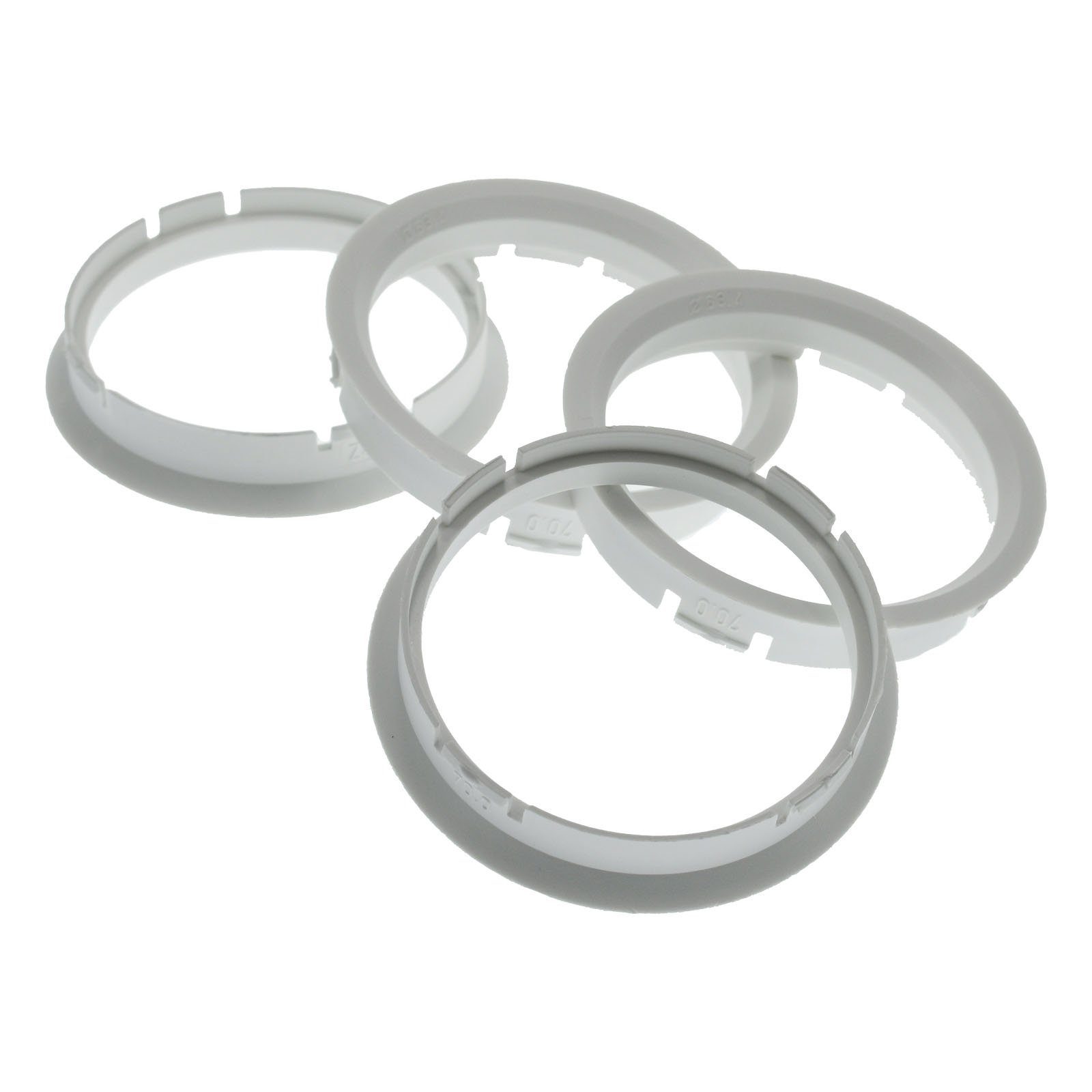 BRANDT AUTOMOTIVE Reifenstift 4x Zentrierringe Weiß Felgen Ringe Made in Germany, Maße: 70,0 x 63,4 mm