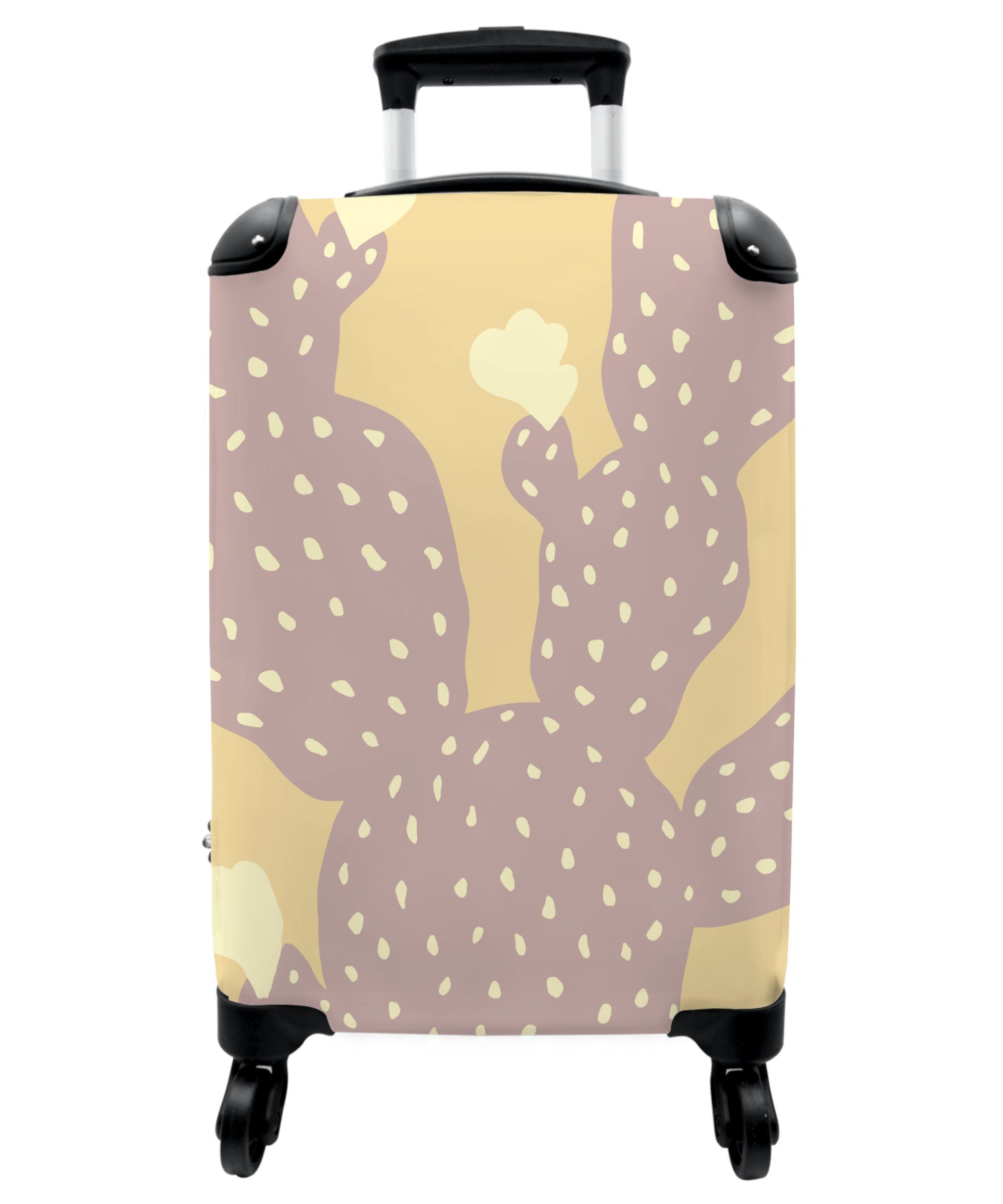 NoBoringSuitcases.com© Handgepäckkoffer 55x35x20cm Kaktus - Gelb - Pflanzen - Abstrakt, 4 Rollen, Handgepäck Trolley Rollkoffer Kleine Reisekoffer mit 4 Rollen - Cabin