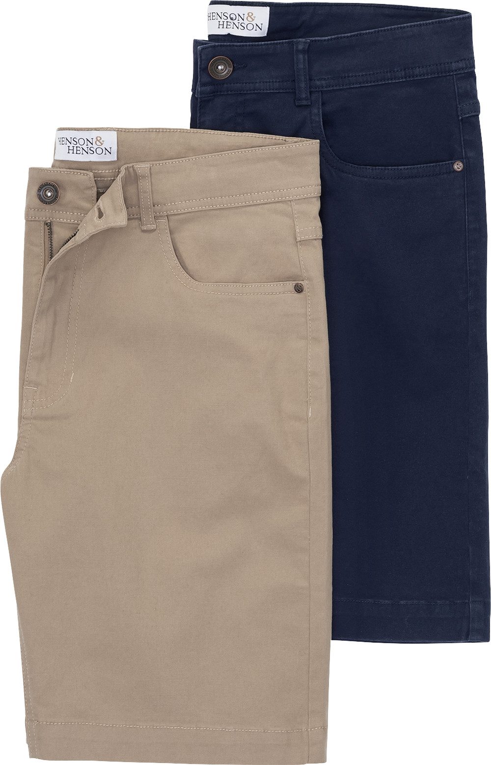 HENSON&HENSON Bermudas (Packung, 2er-Pack) in bequemer Regular-fit-Passform und 5-Pocket-Style