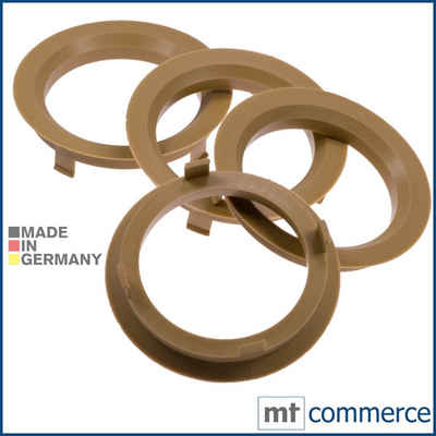 RKC Reifenstift 4X Zentrierringe Hellbraun Felgen Ringe Made in Germany, Maße: 70,1 x 57,1 mm